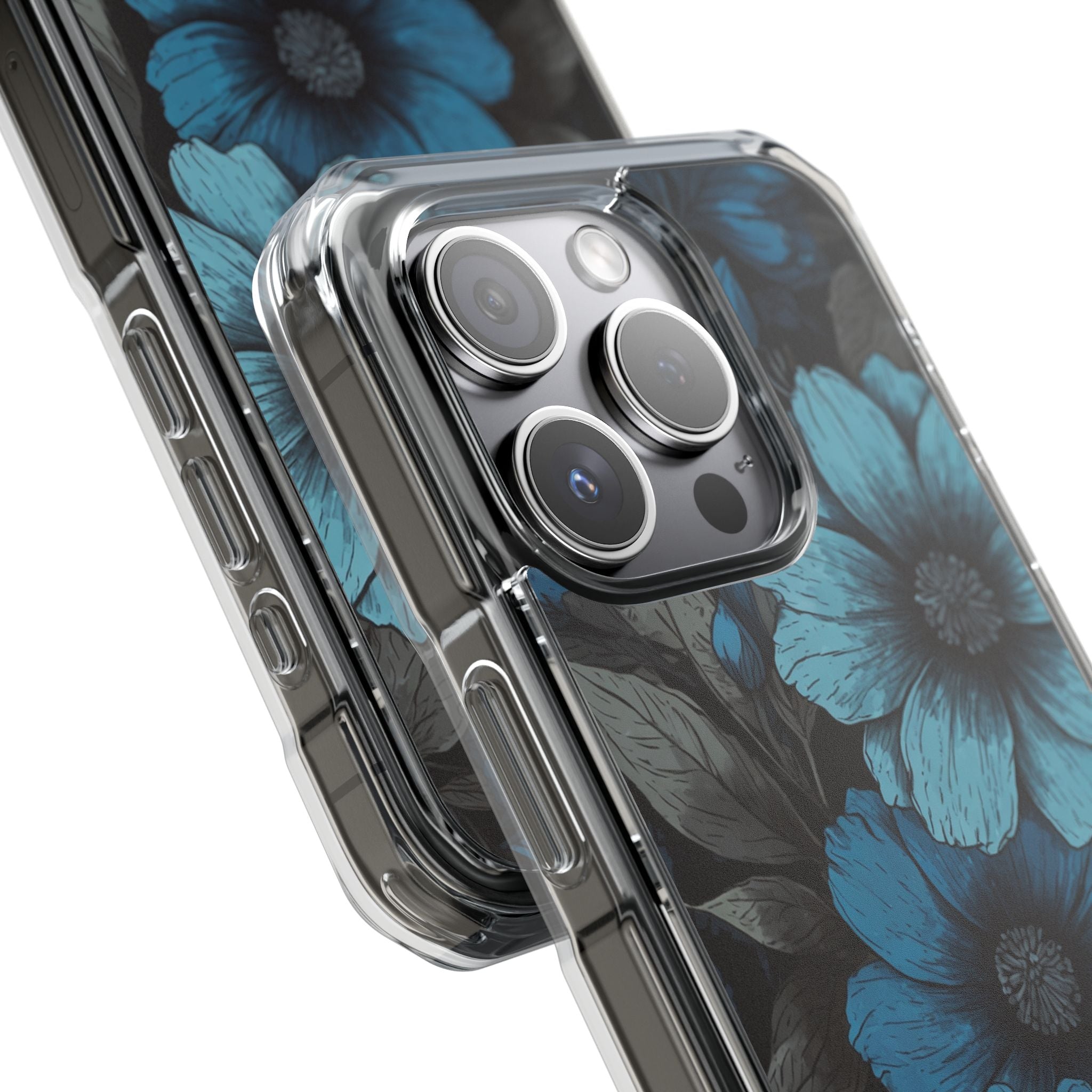 Obsidian Blue Petals · Impact Telefoncover til iPhone · Magsafe