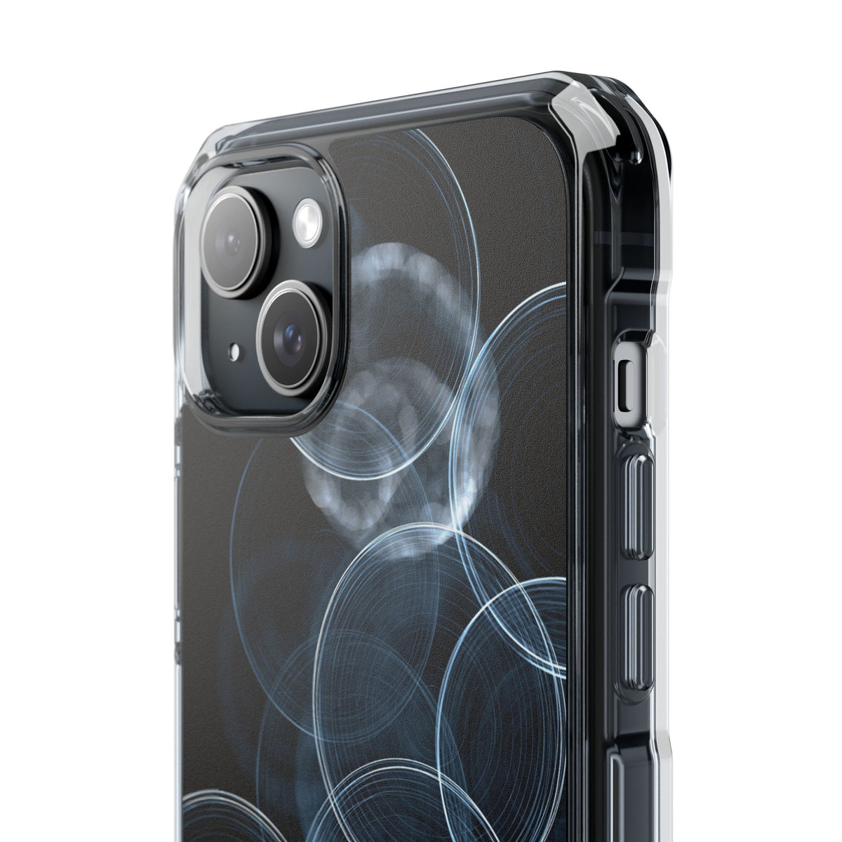 Blue Impact MagSafe Phone Case for iPhone - Cyan Pulse Ripple