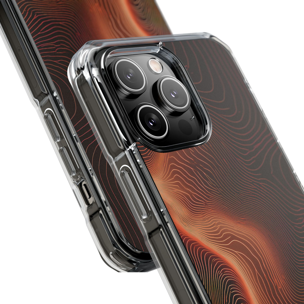 Caldera Ridge · Clear Impact Magnetic Phone Case for iPhone · Orange