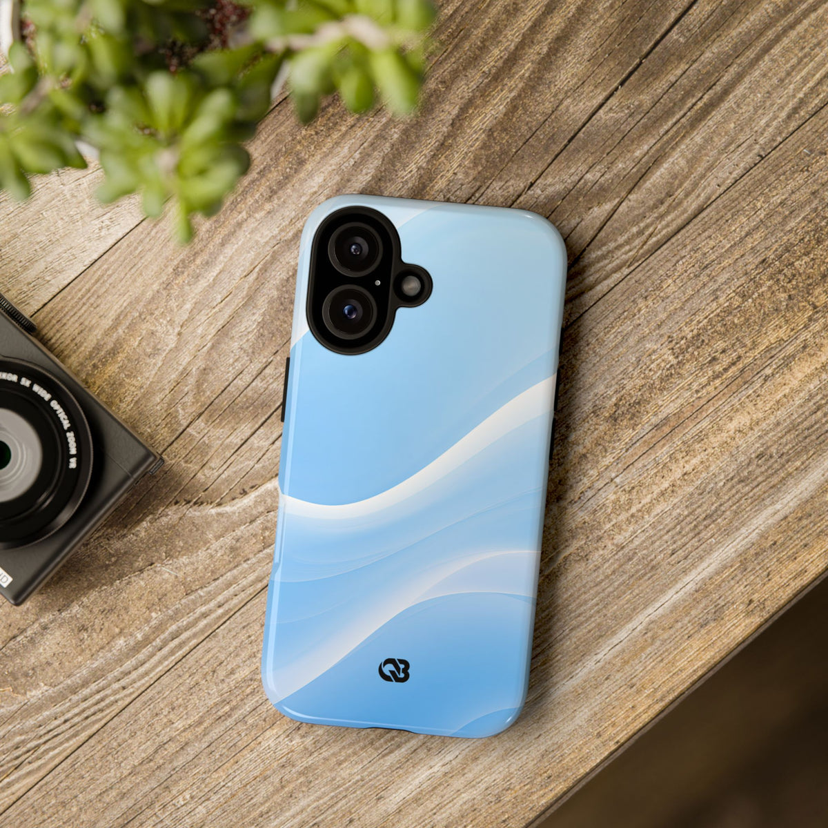 Blue Tough Phone Case for iPhone - Glacial Blue Silk