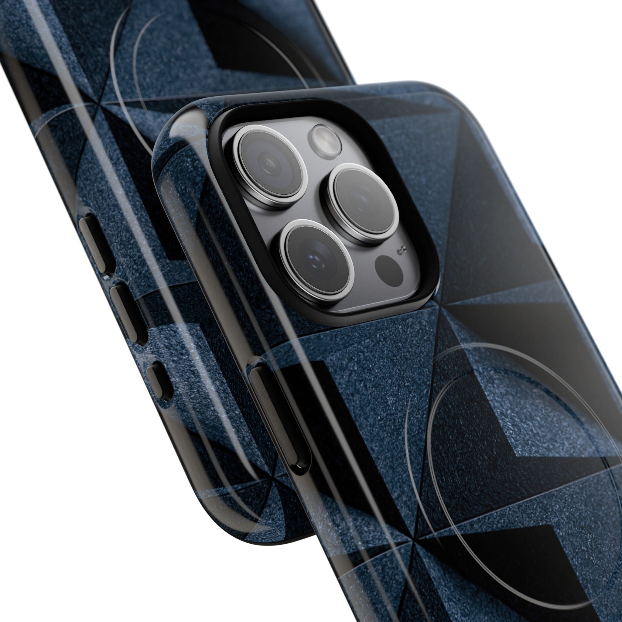 Blue Tough 2.0 Magsafe Phone Case for iPhone - Indigo Basalt Facets