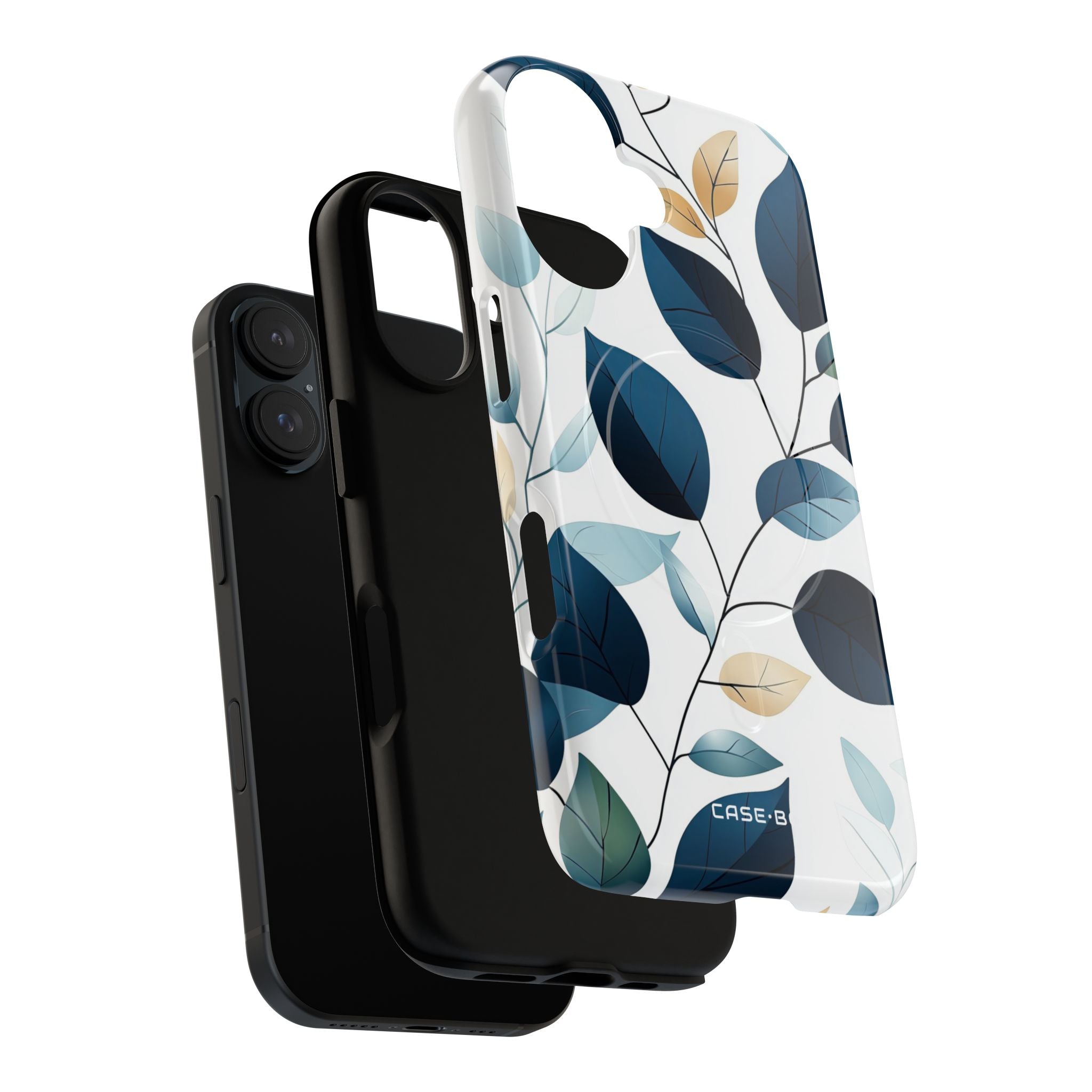 Navy Blattadern iPhone 16 Case - Tough+