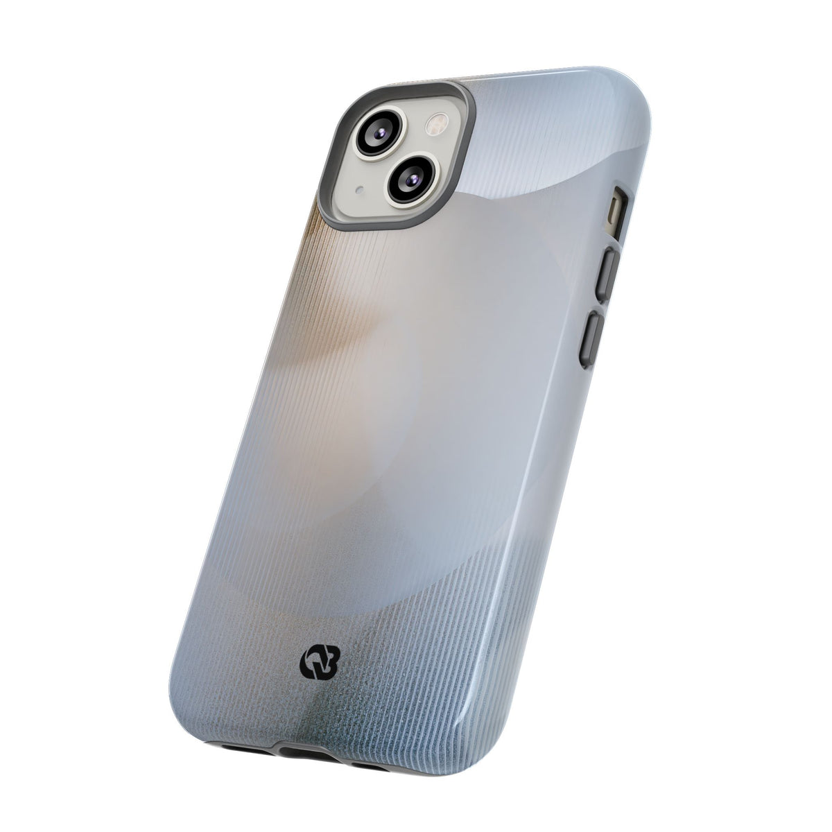 White Tough Phone Case for iPhone - Frosted Ribbed Sphere