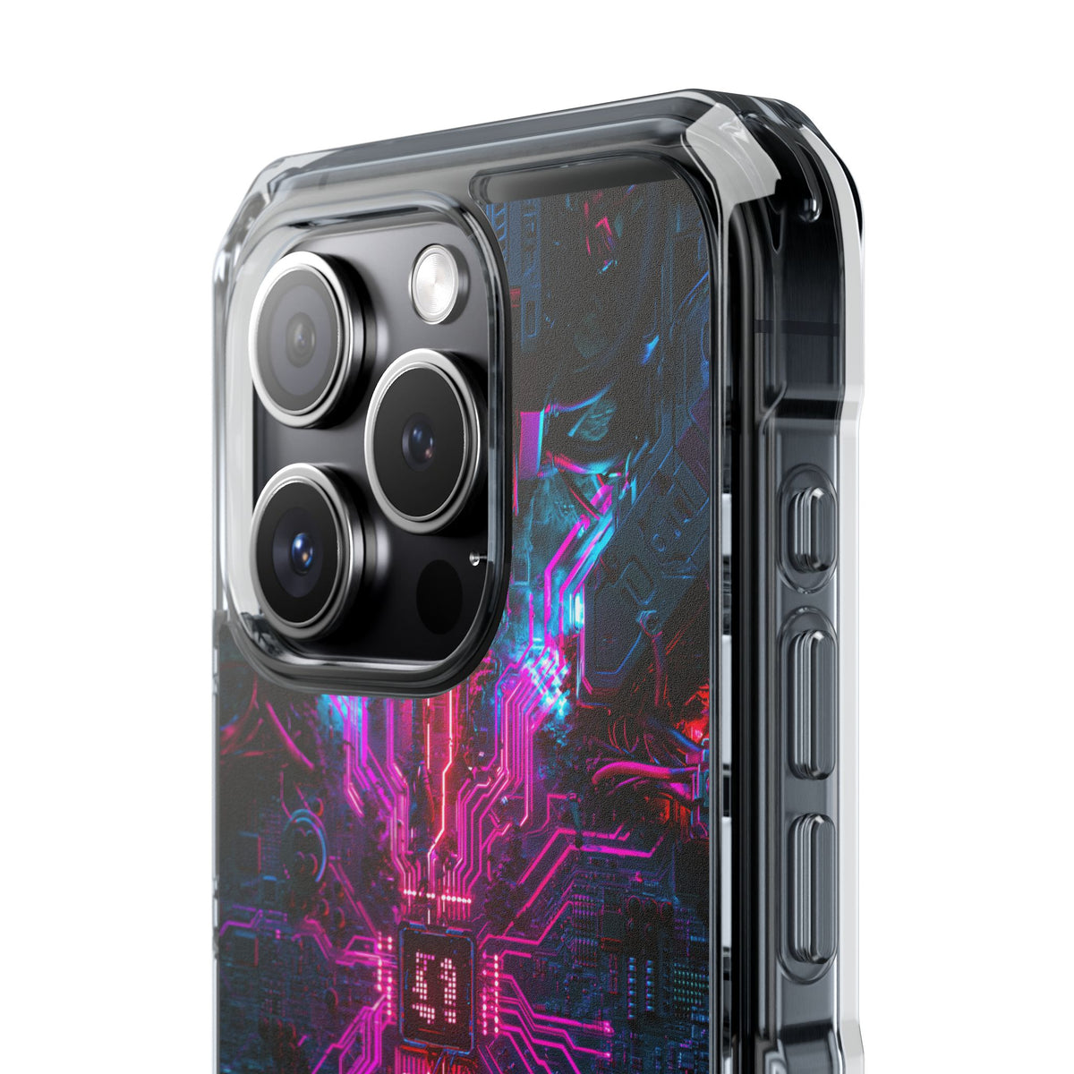 Neural Circuit Core · Clear Impact Magnetic Phone Case for iPhone · Black