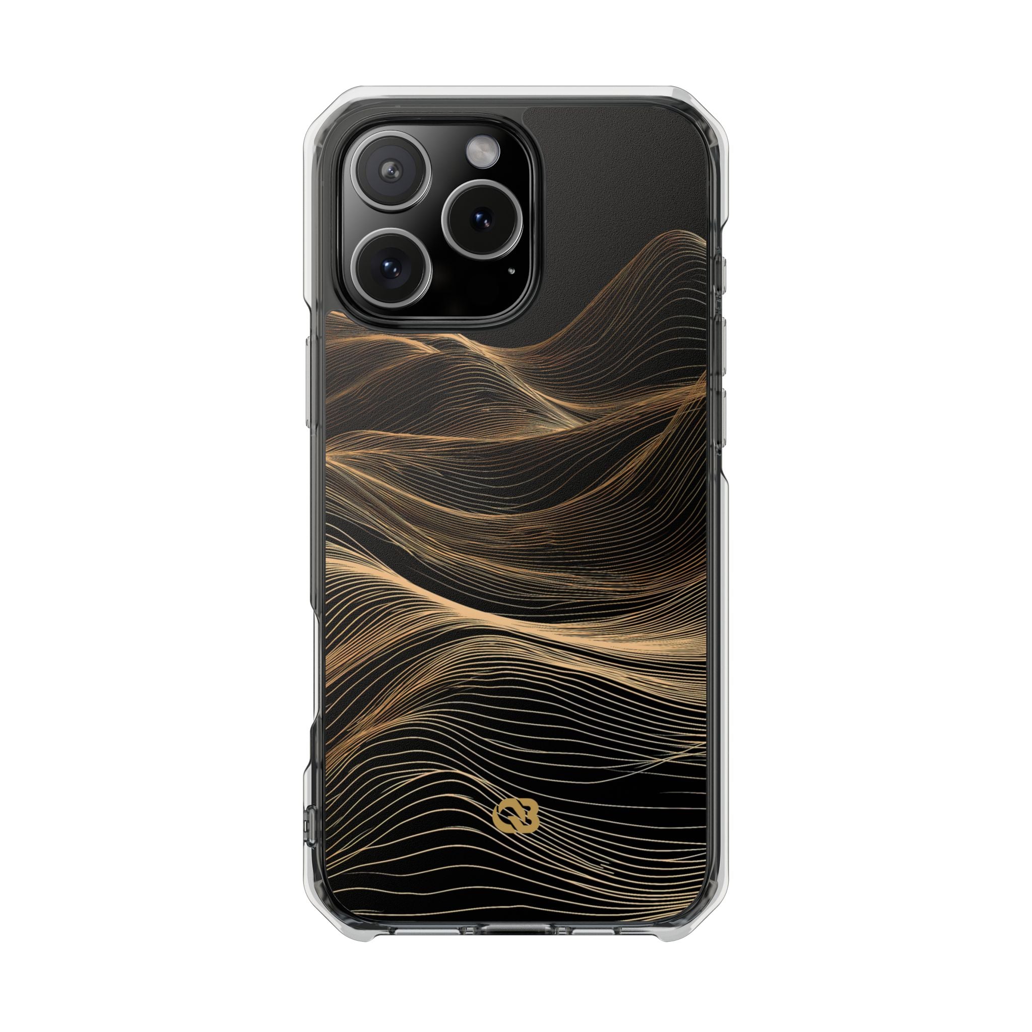 Black Impact MagSafe Phone Case for iPhone - Copper Topo Ridge