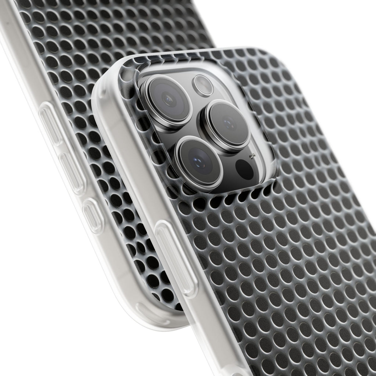 Silver Lite Phone Case for iPhone - Brutalist Steel Mesh