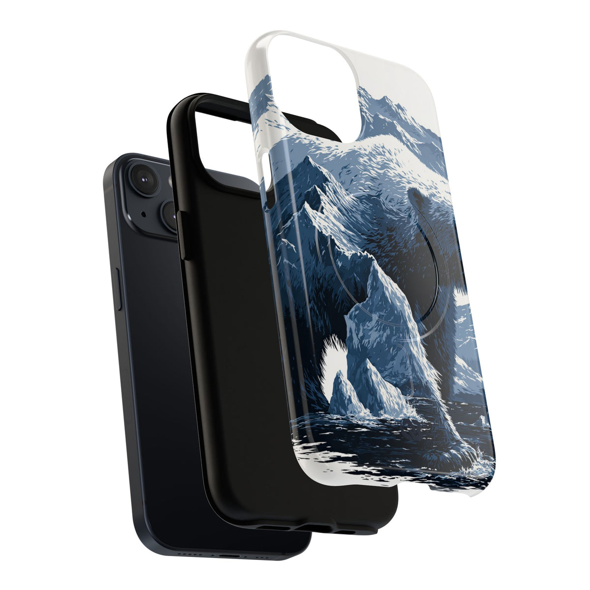 Fjord Summit Bear · Tough 2.0 Magnetic Phone Case for iPhone · Blue