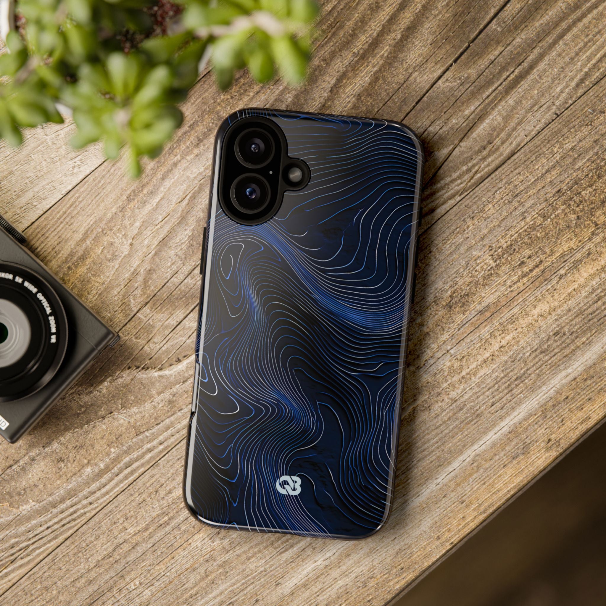 Blue Tough Phone Case for iPhone - Cobalt Contour Ridge