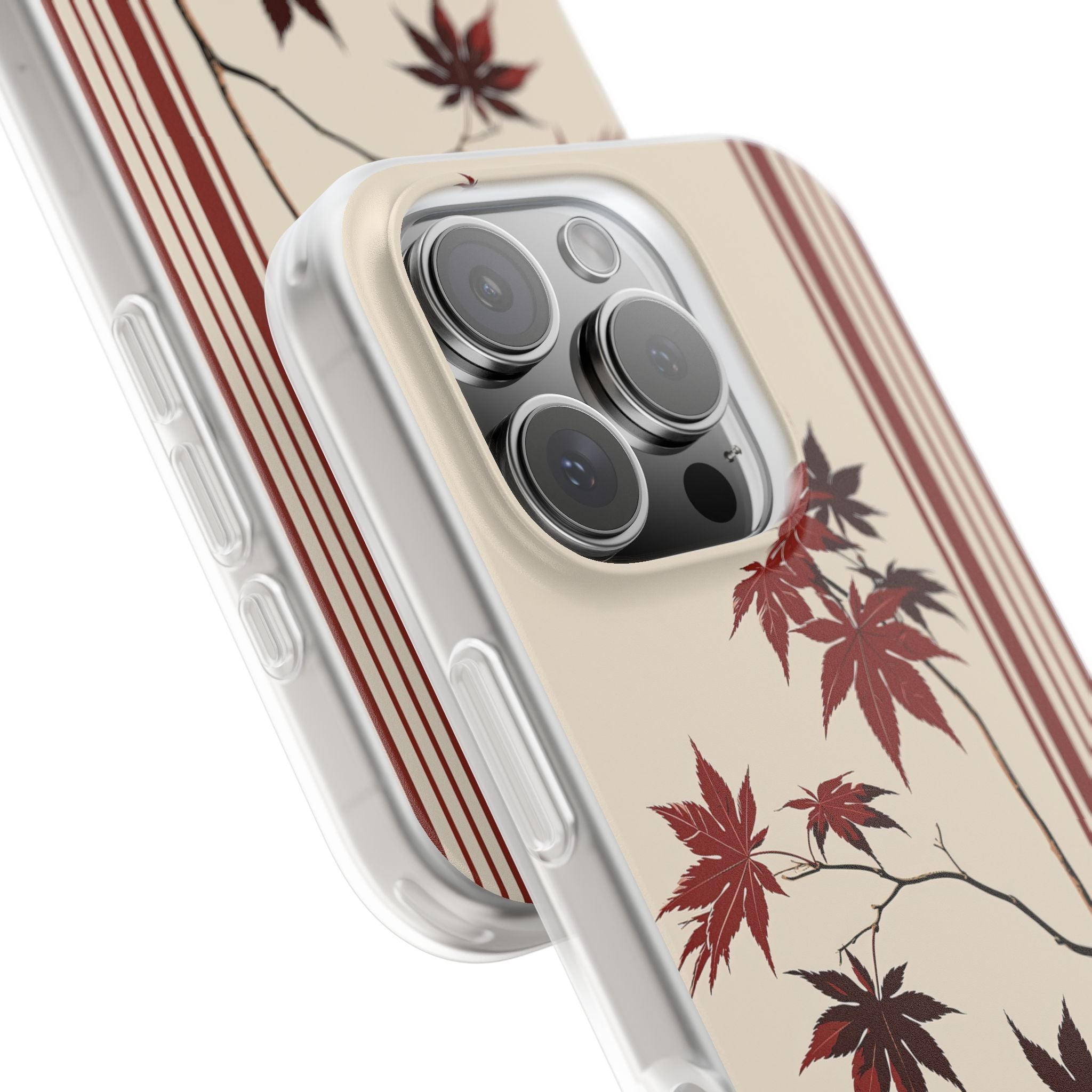 Red Lite Phone Case for iPhone - Crimson Momiji Stripe