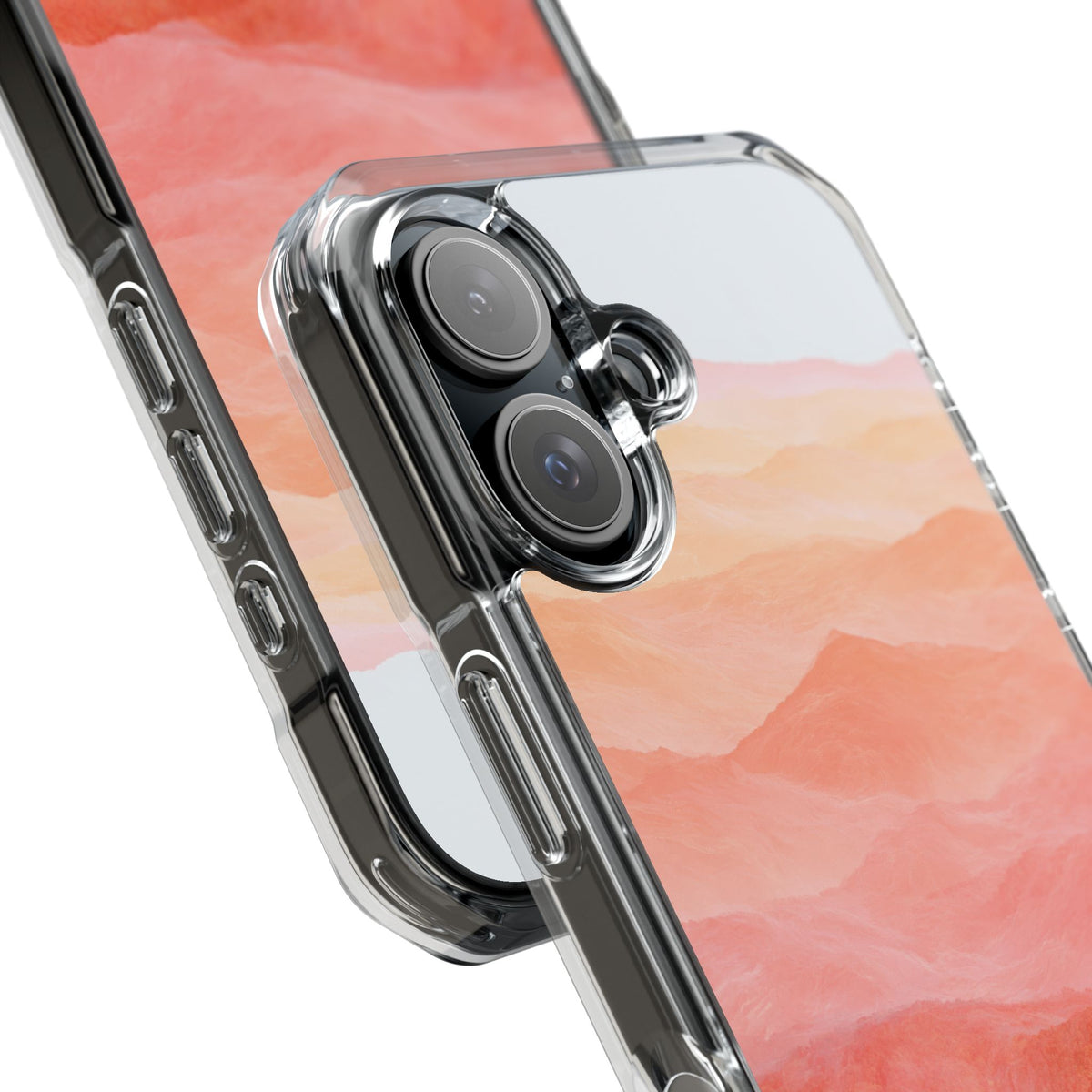 Alpenglow Ridge Vista · Clear Impact Magnetic Phone Case for iPhone · Orange