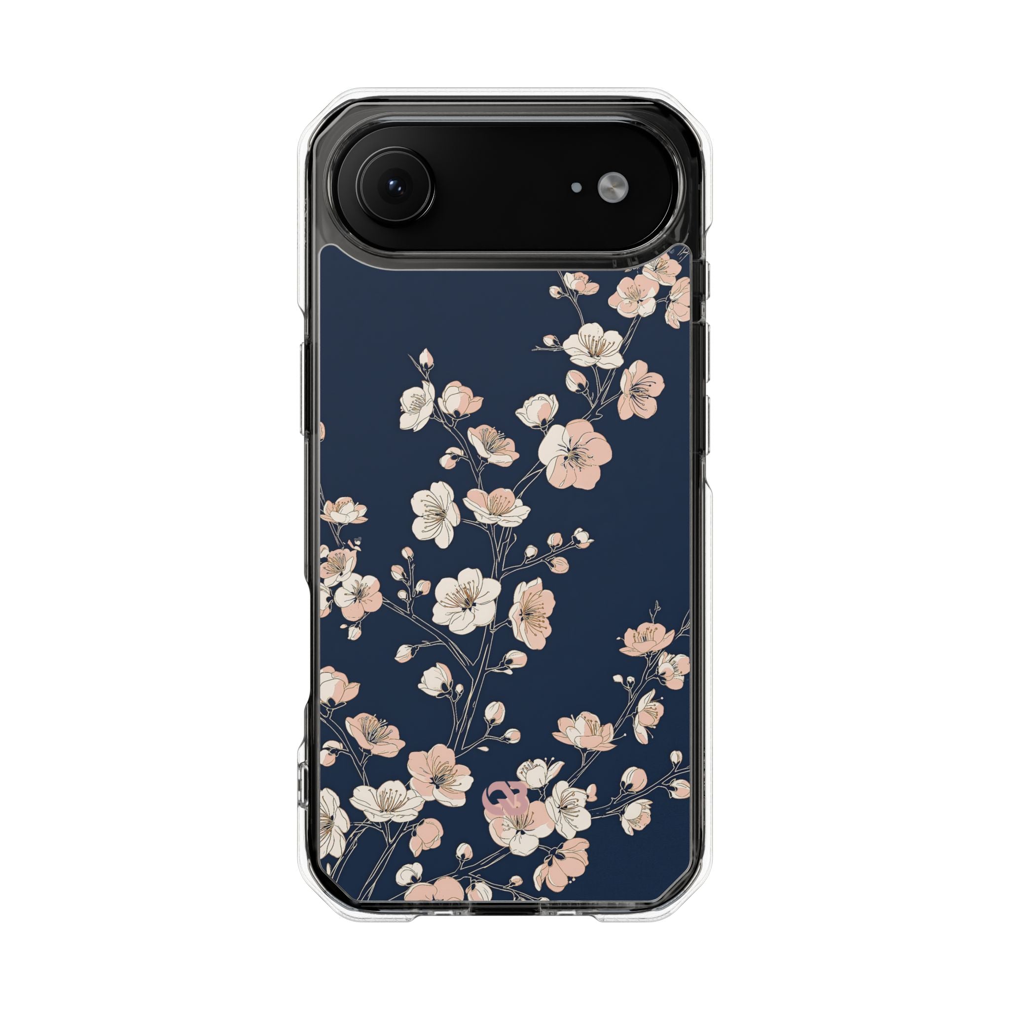 Blue Impact MagSafe Phone Case for iPhone - Midnight Peach Sakura