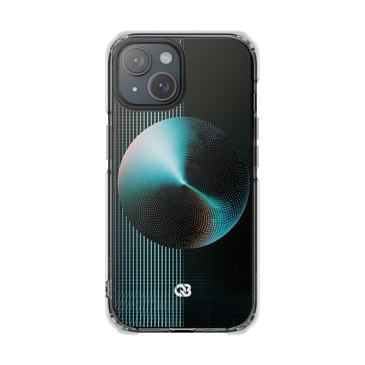 Blue Impact MagSafe Phone Case for iPhone - Cyan Vector Sphere