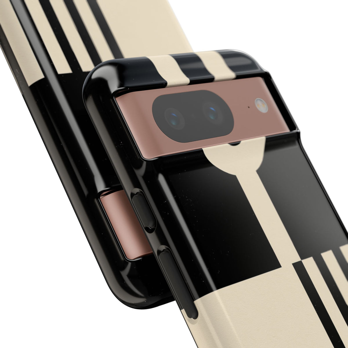 Black Tough Phone Case for Google Pixel - Ivory Signal Grid