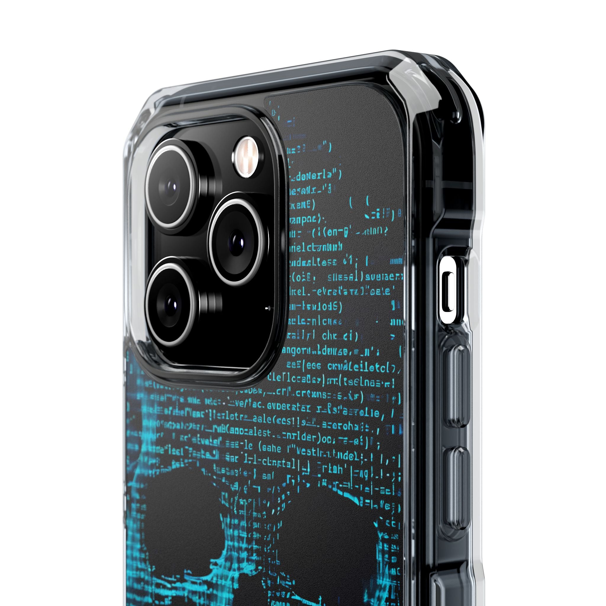 Cyan Glitch Skull · Impact Custodia per iPhone · Magsafe