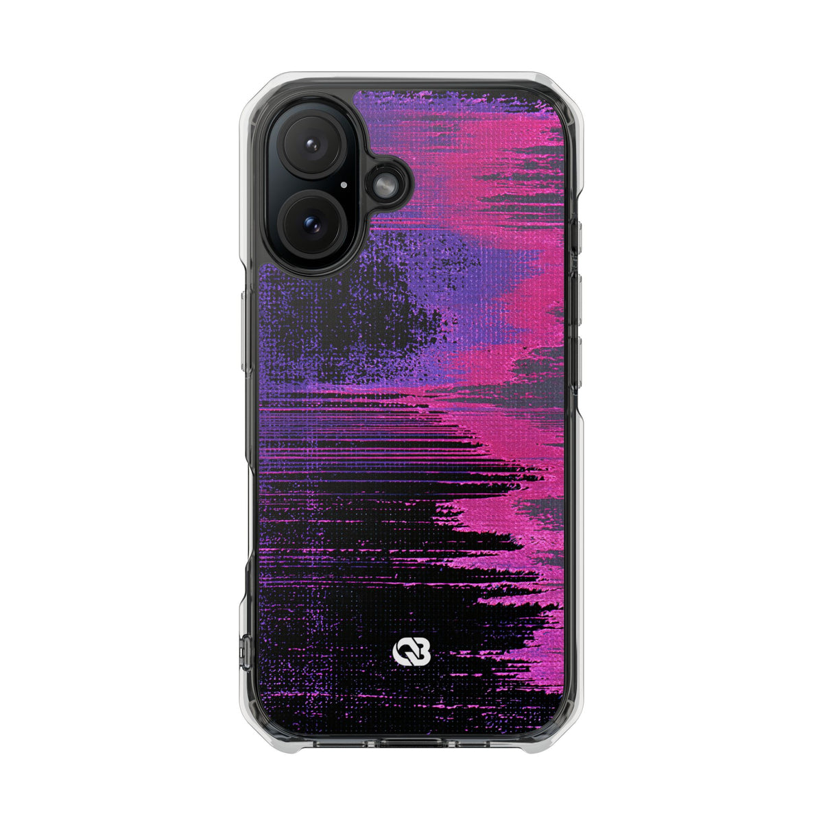 Neon Signal Shift · Clear Impact Magnetic Phone Case for iPhone · Purple