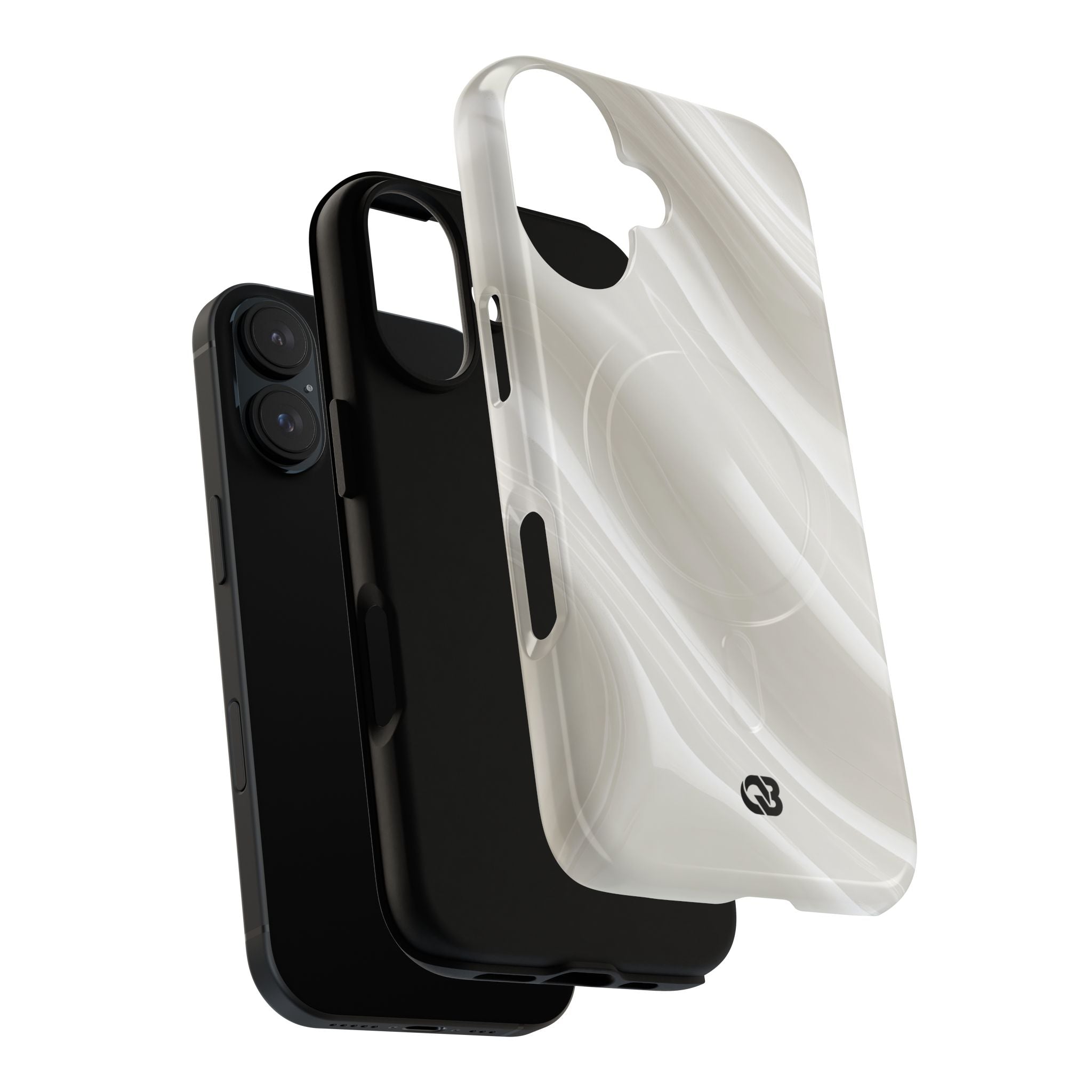 White Tough 2.0 Magsafe Phone Case for iPhone - Polished Ivory Wave