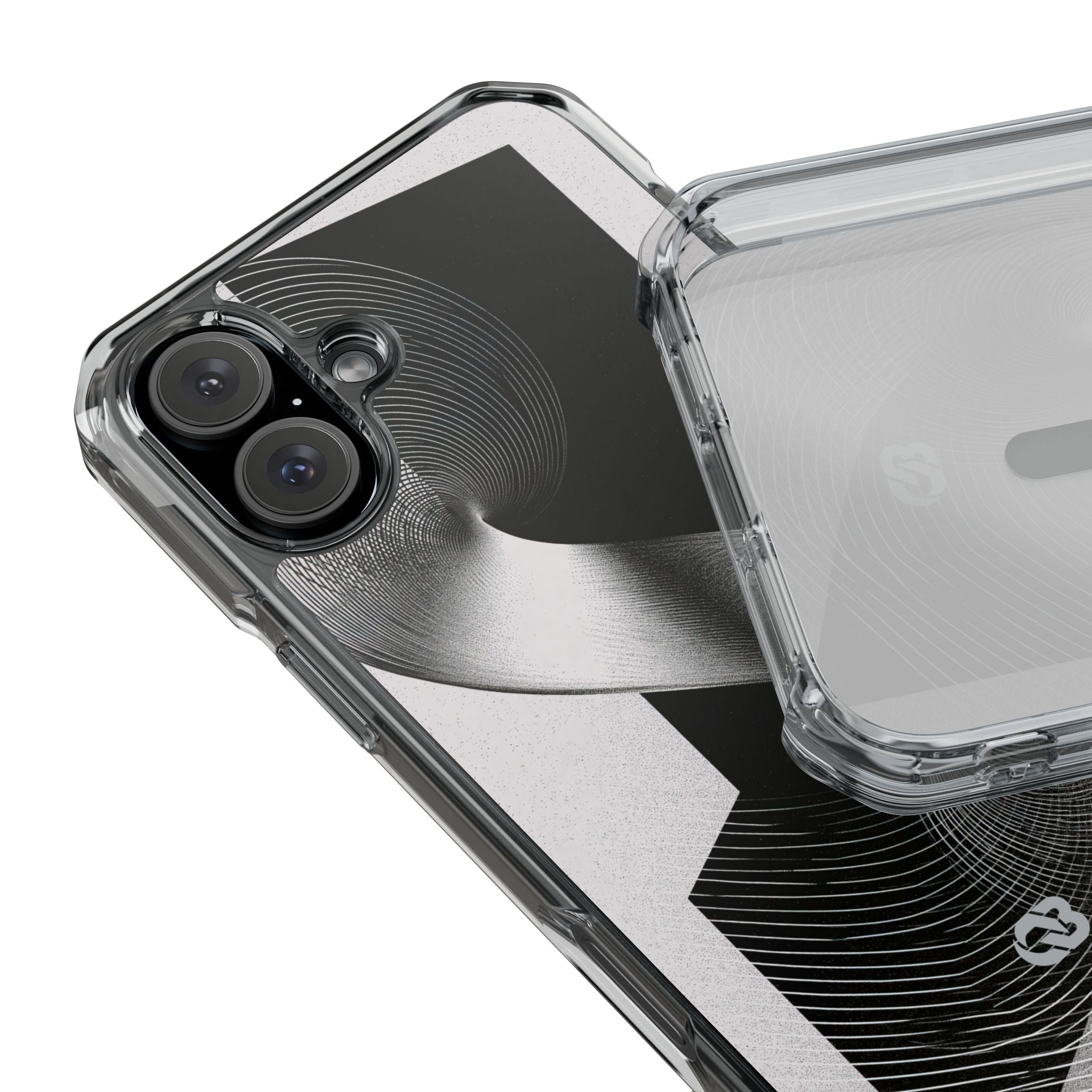 Grey Impact MagSafe Phone Case for iPhone - Obsidian Moiré Wave