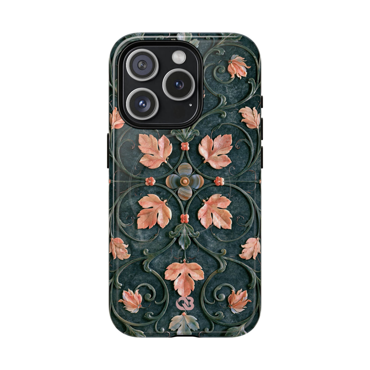 Florentine Rose Arabesque · Tough 2.0 Magnetic Phone Case for iPhone · Green