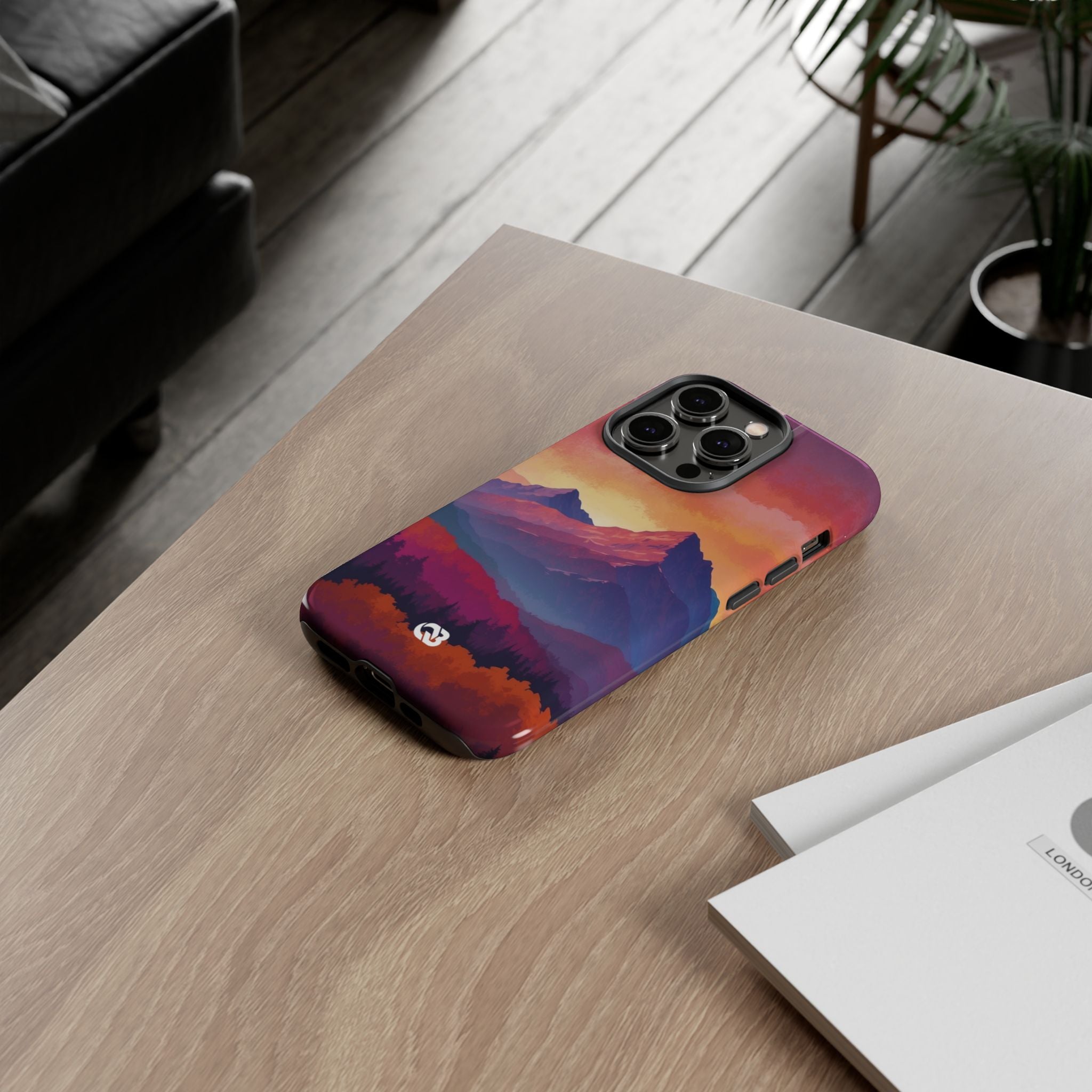 Crimson Mountain Dusk · Tough Phone Case for iPhone