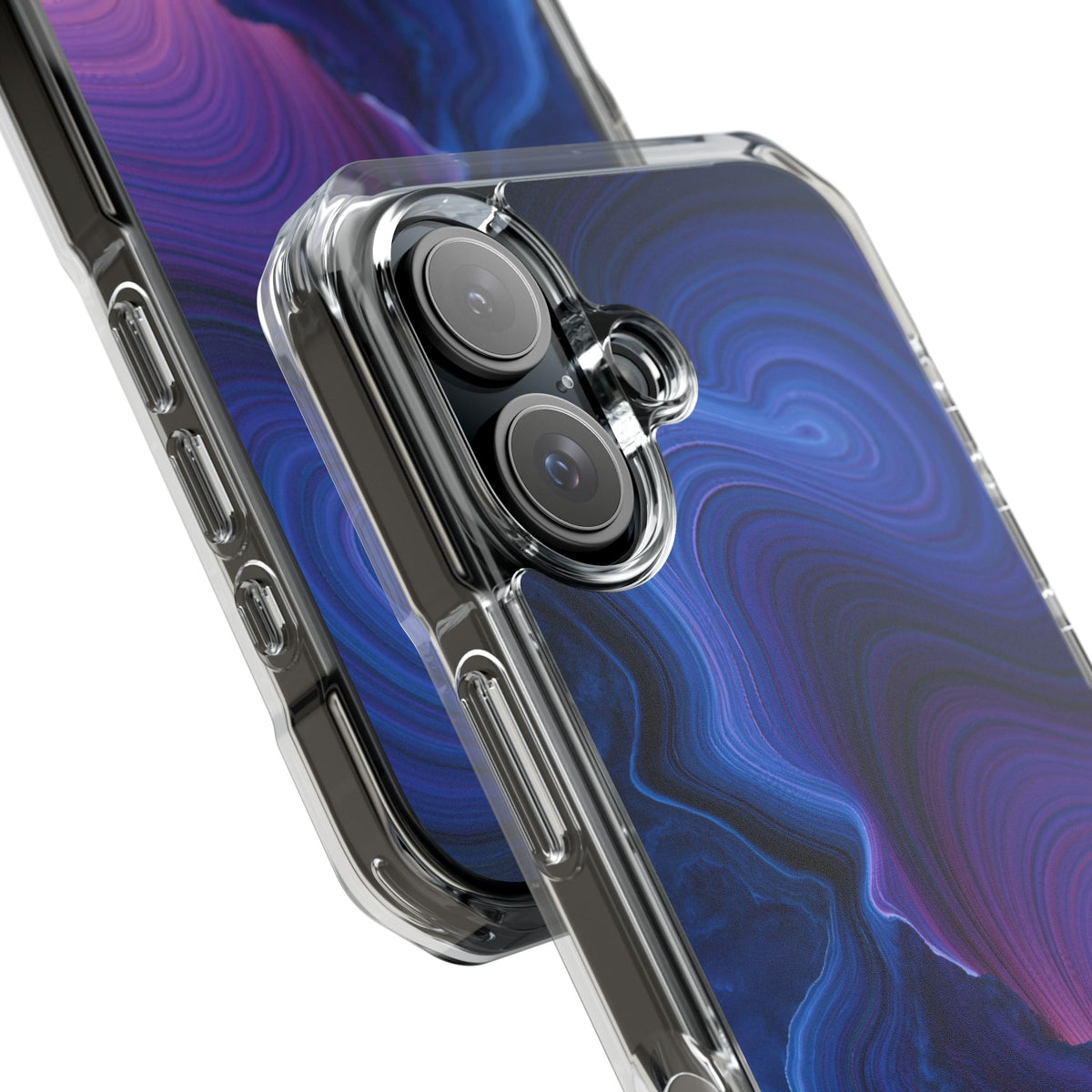 Radiant Strata · Clear Impact Magnetic Phone Case for iPhone · Blue