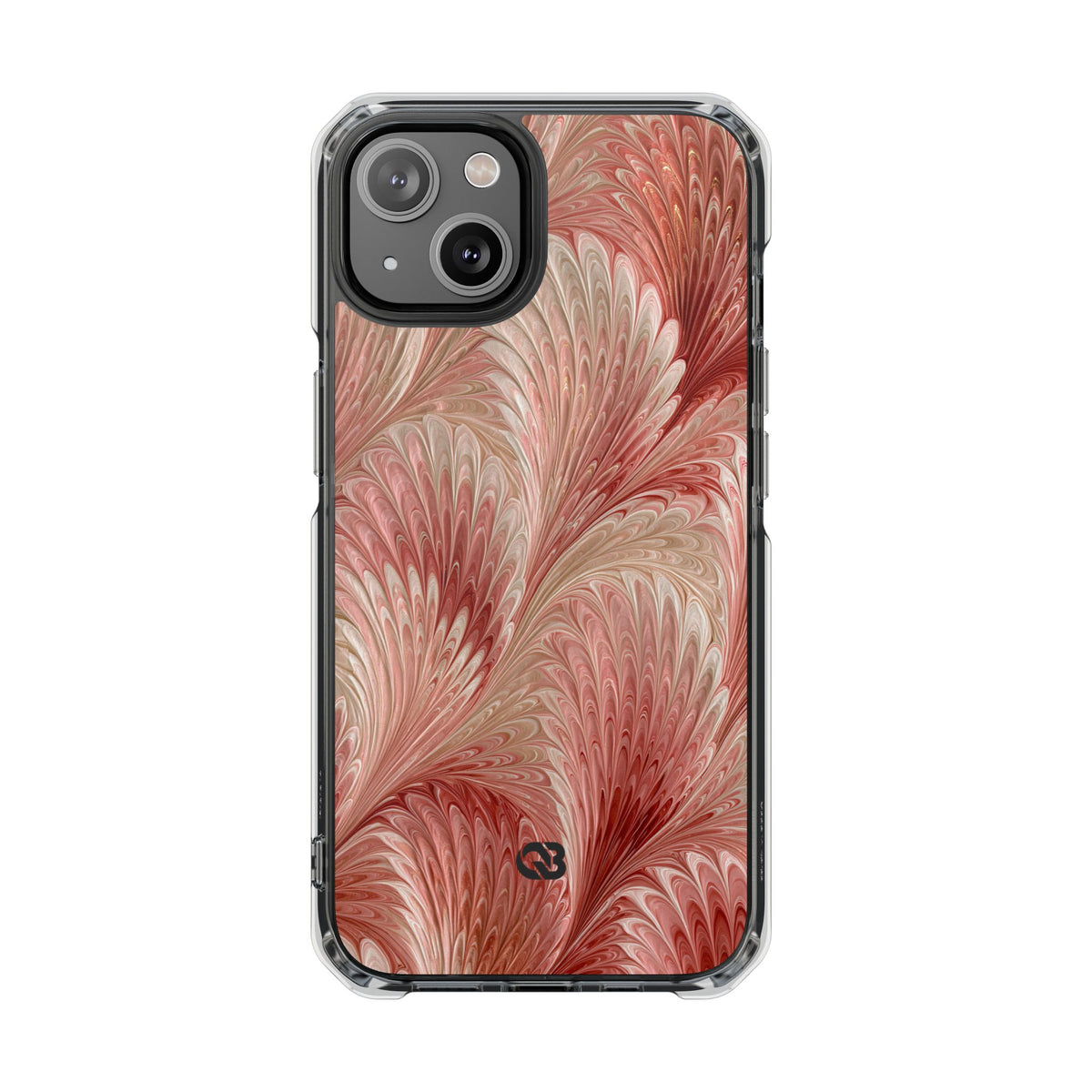 Blush Petal Plume · Clear Impact Magnetic Phone Case for iPhone · Pink