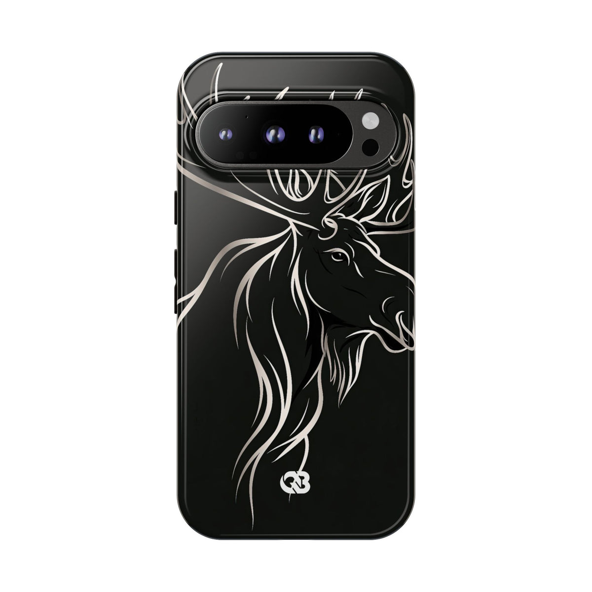 Nordic Moose Contour · Tough Phone Case for Pixel · Black