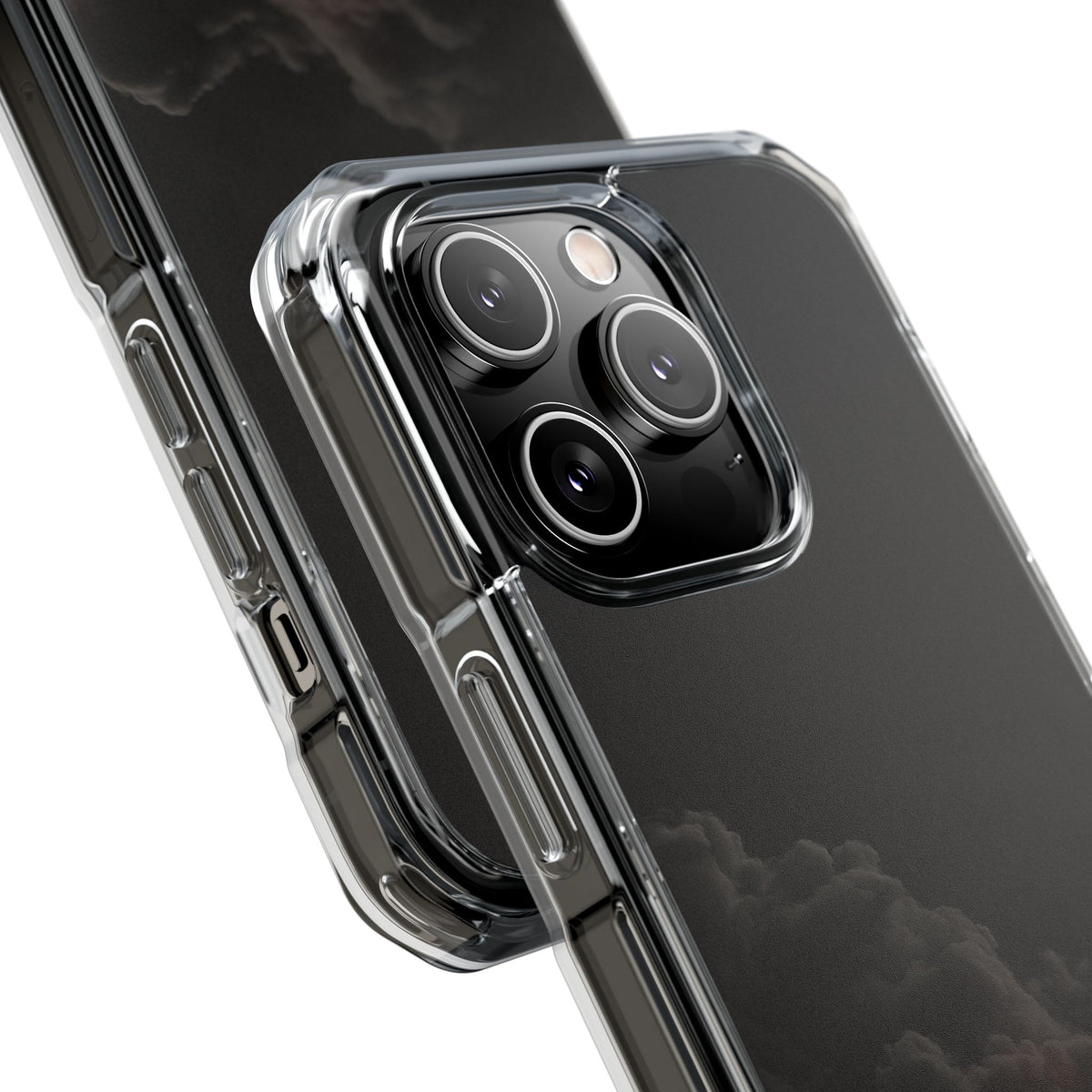 Crimson Fog Void · Clear Impact Magnetic Phone Case for iPhone · Black
