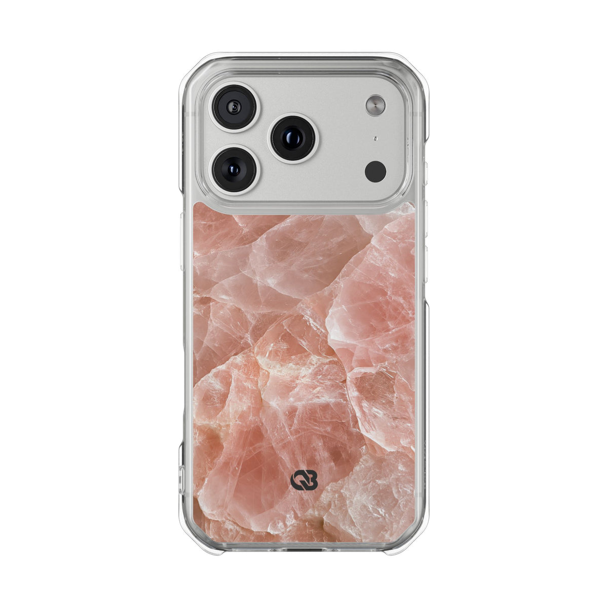 Rose Quartz Facet · Clear Impact Magnetic Phone Case for iPhone · Pink