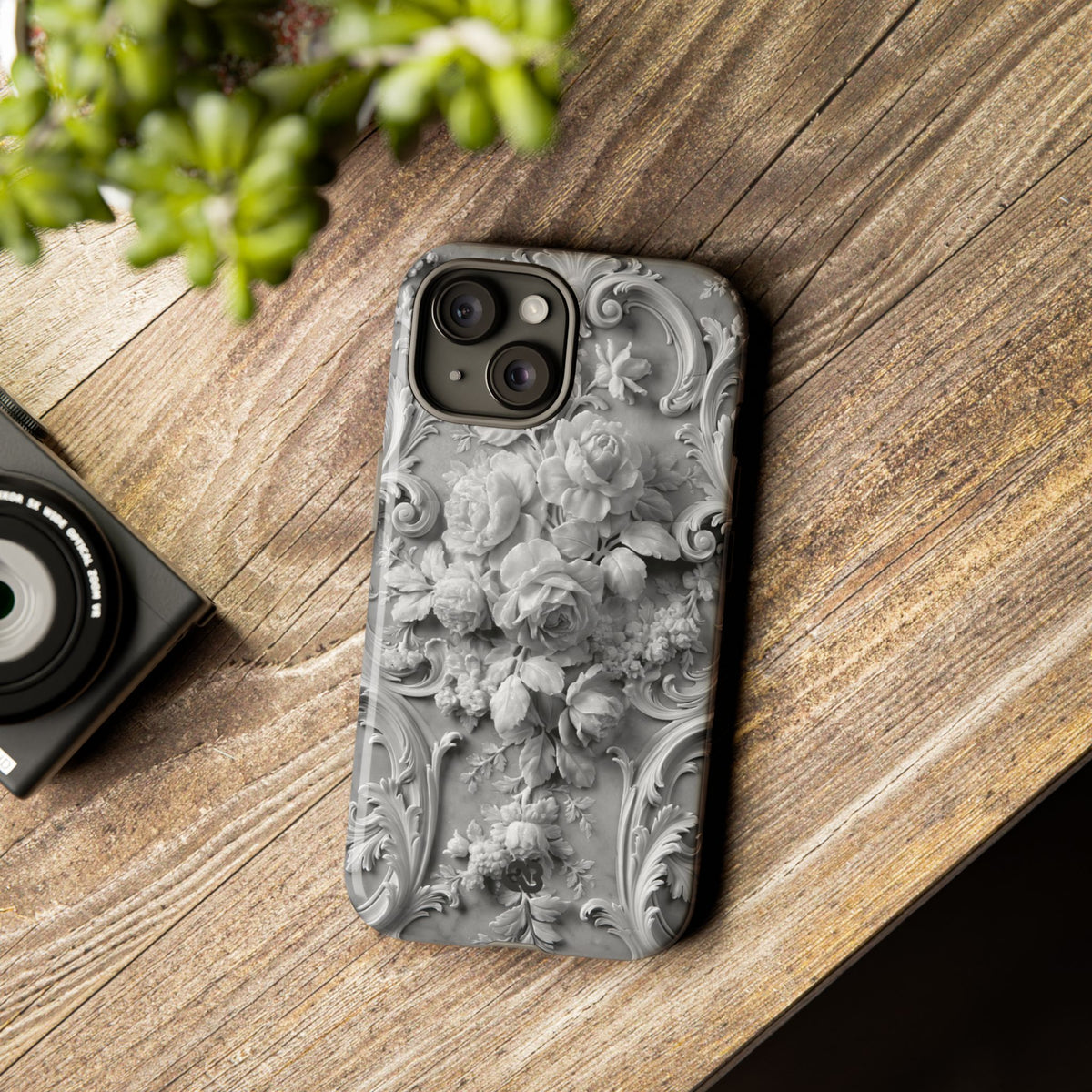 Rococo Marble Rose · Tough Phone Case for iPhone · White