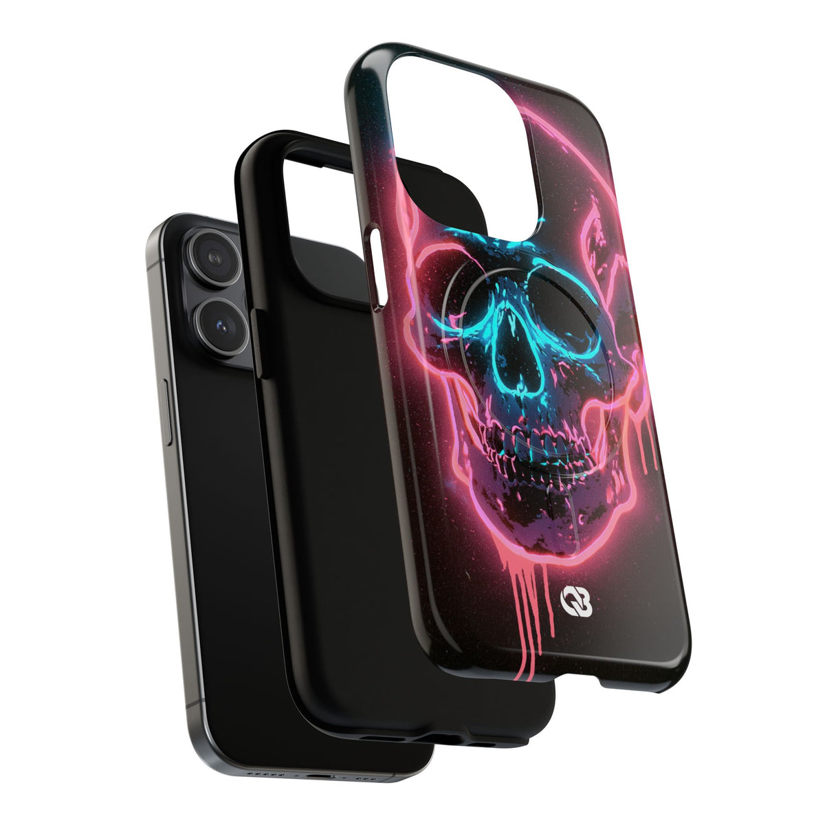 Neon Drip Skull · Tough 2.0 Magnetic Phone Case for iPhone · Black