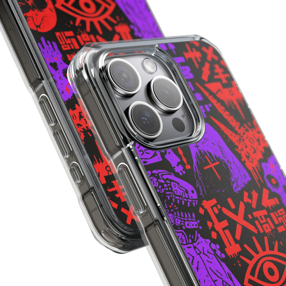 Underground Cyber Glyphs · Clear Impact Magnetic Phone Case for iPhone · Black
