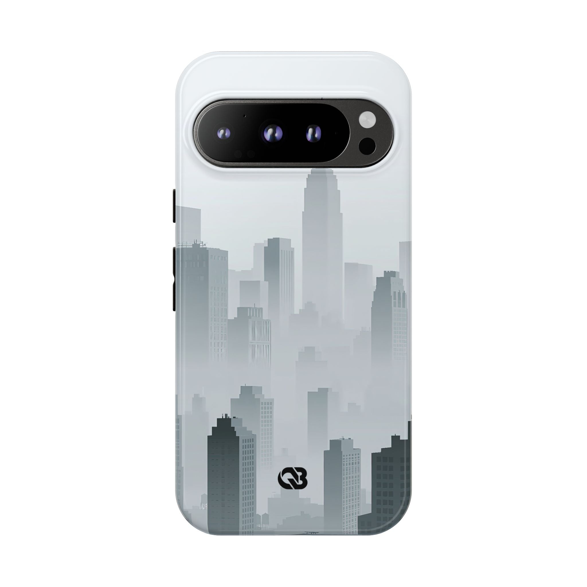 Grey Tough Phone Case for Google Pixel - Steel Mist Skyline