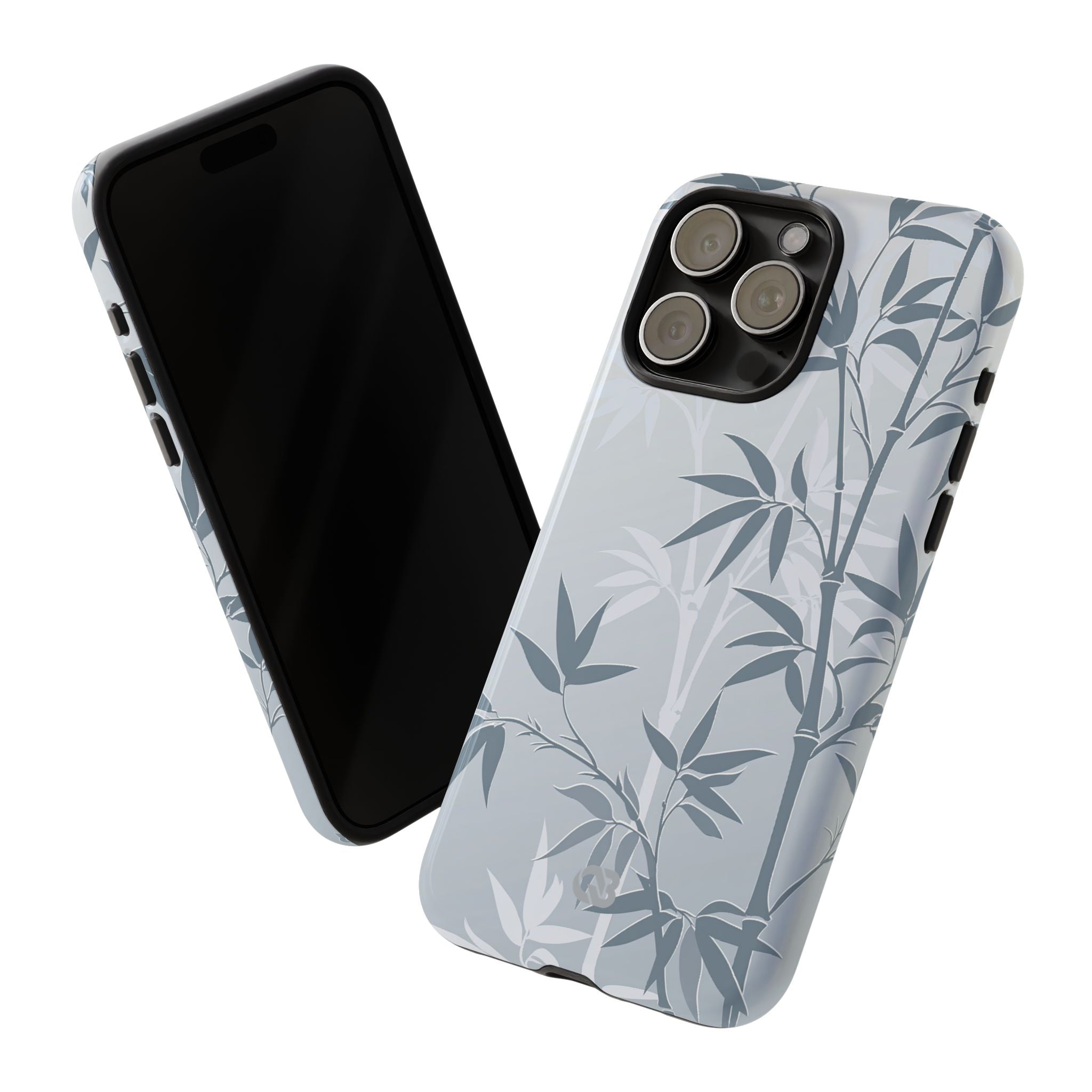 Blue Tough Phone Case for iPhone - Slate Bamboo Shadow