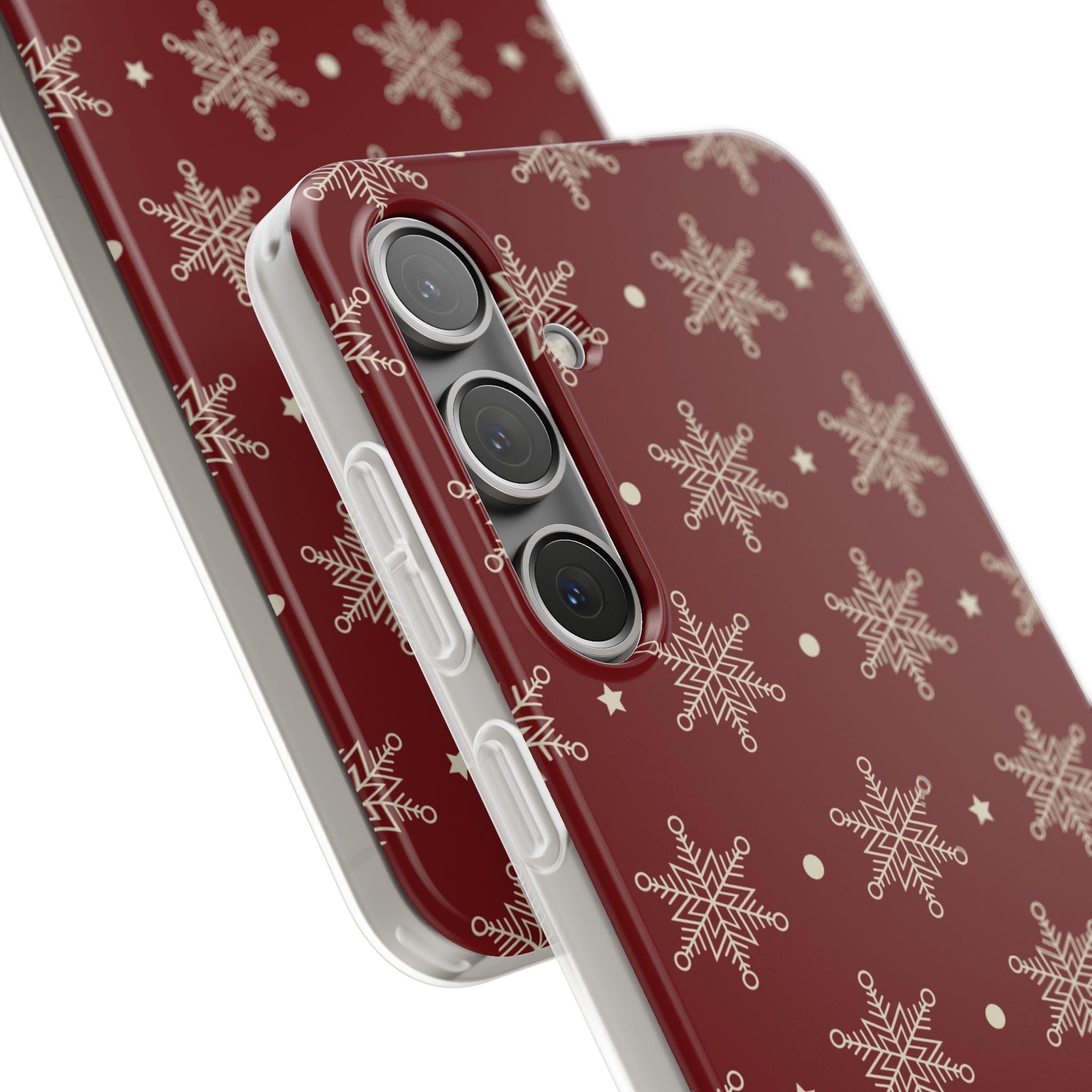 Creme Schneeflocke Crimson Samsung S24 Plus Case - Soft