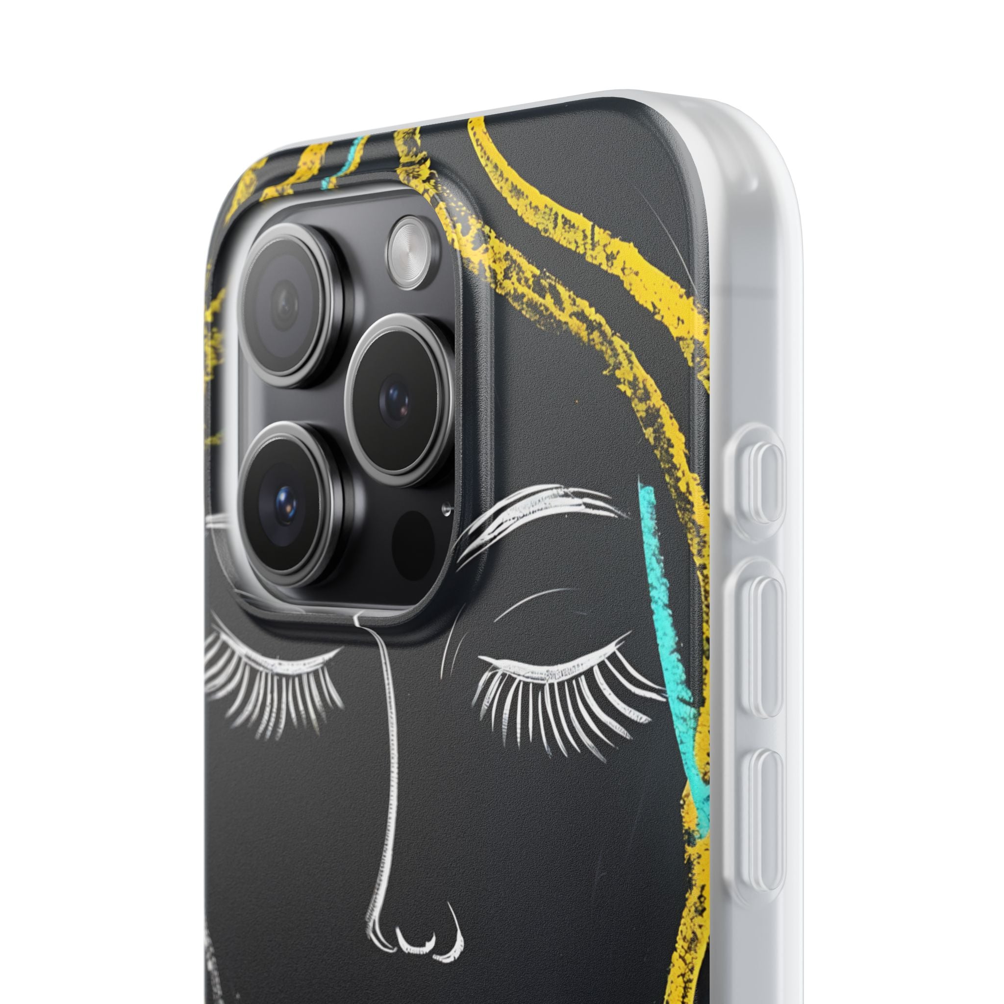 Obsidian Chalk Portrait · Soft Phone Case for iPhone