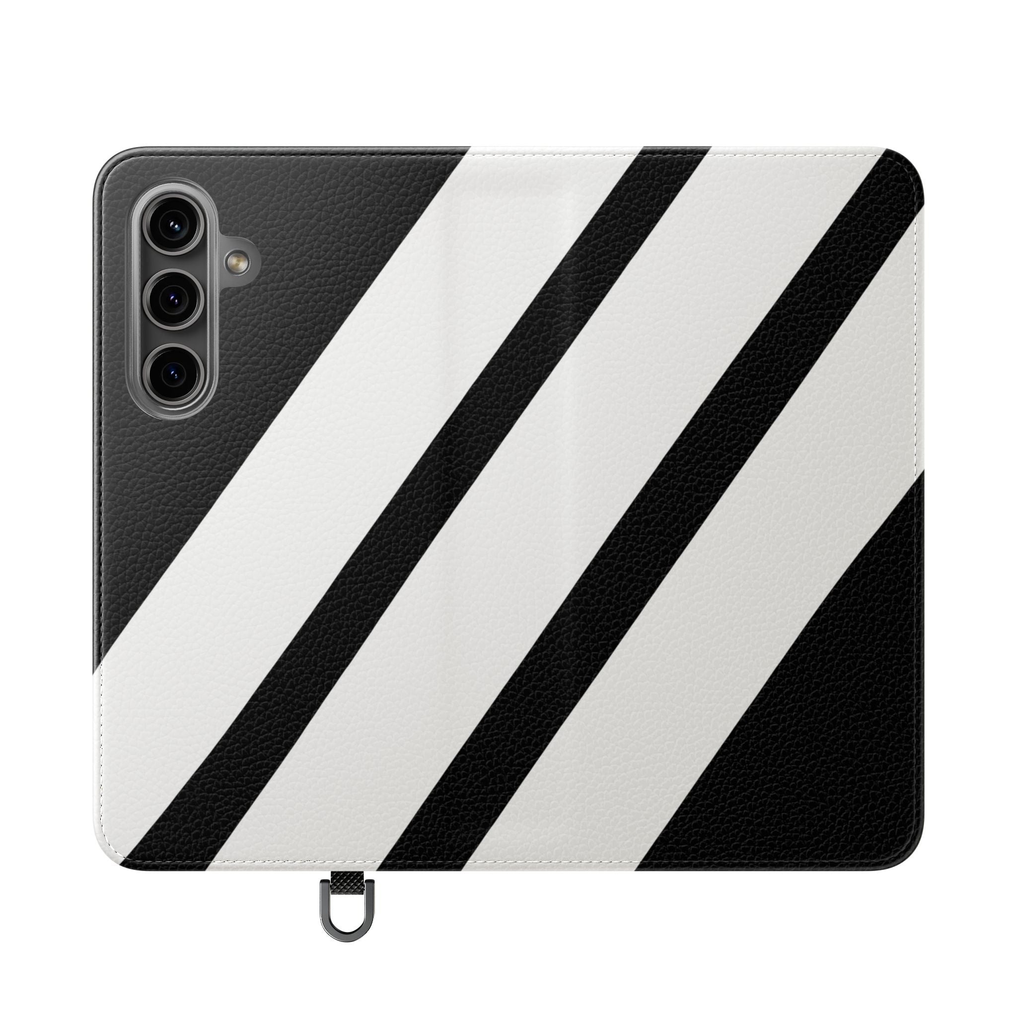 Diagonal Stripes BlackWhite - Samsung S24 Case - Wallet
