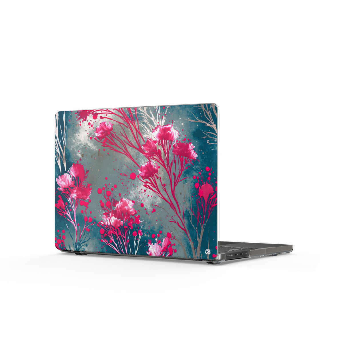 Cyber Blossom · Clear Hard Case for MacBook · Teal