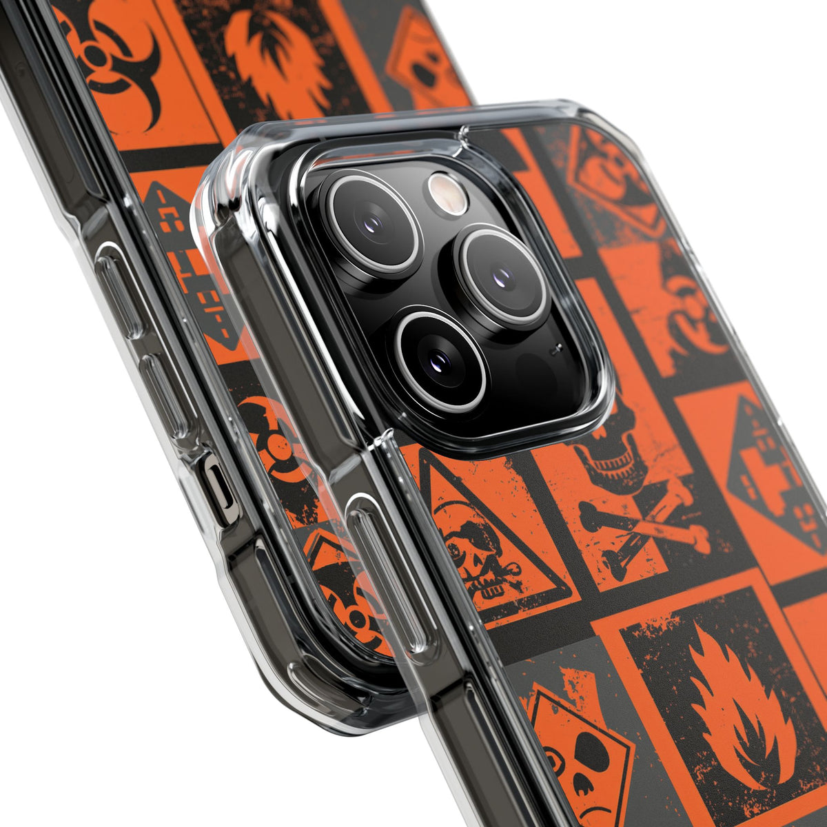 Urban Hazard · Clear Impact Magnetic Phone Case for iPhone · Orange