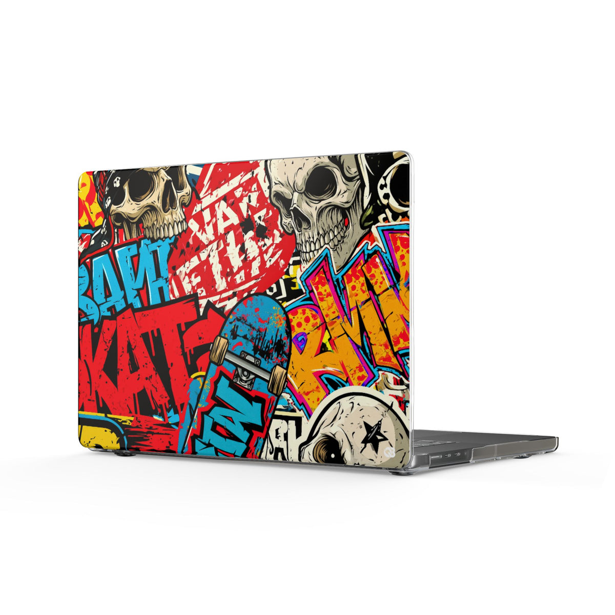Skate Skull Riot · Clear Hard Case for MacBook · Red