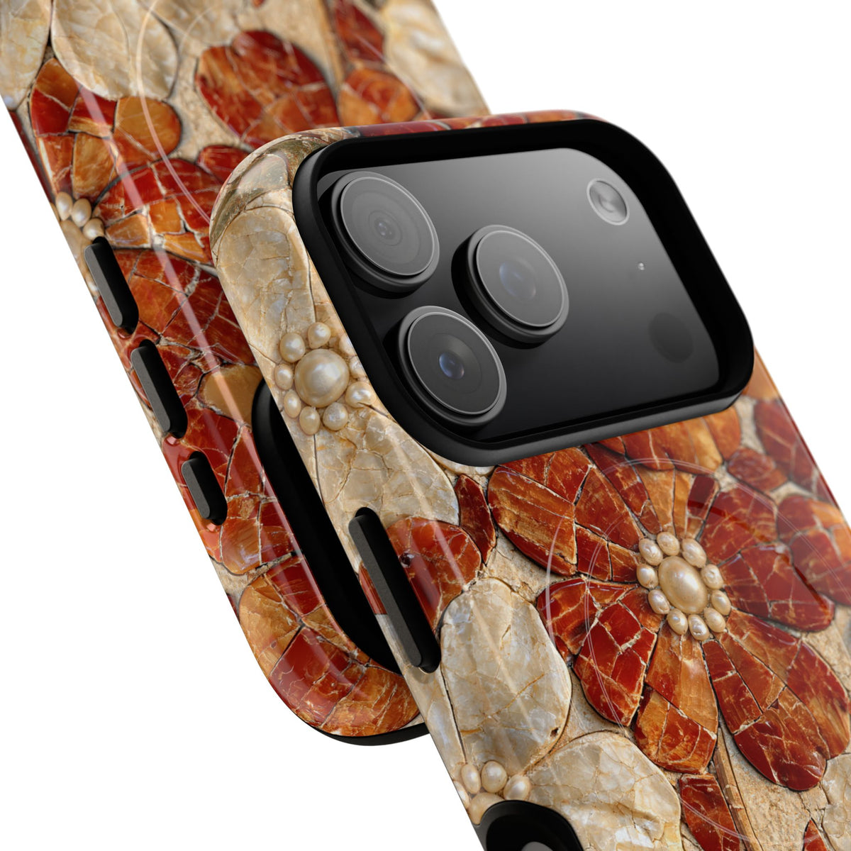 Carnelian Pearl Bloom · Tough 2.0 Magnetic Phone Case for iPhone · Orange