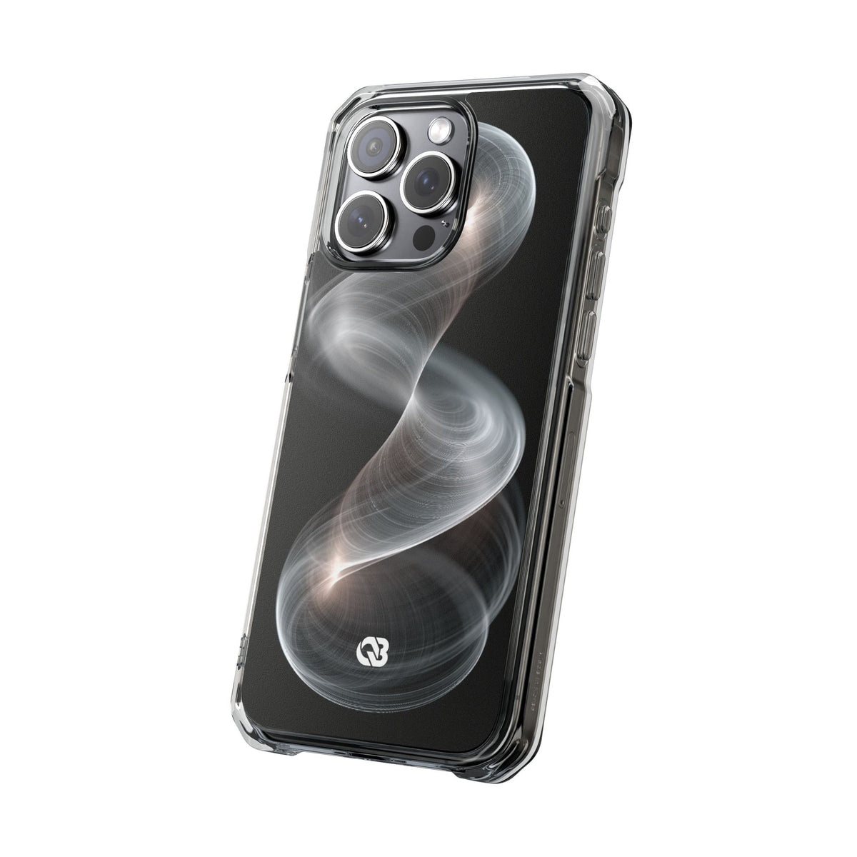 Luminous Vortex · Clear Impact Magnetic Phone Case for iPhone · Black