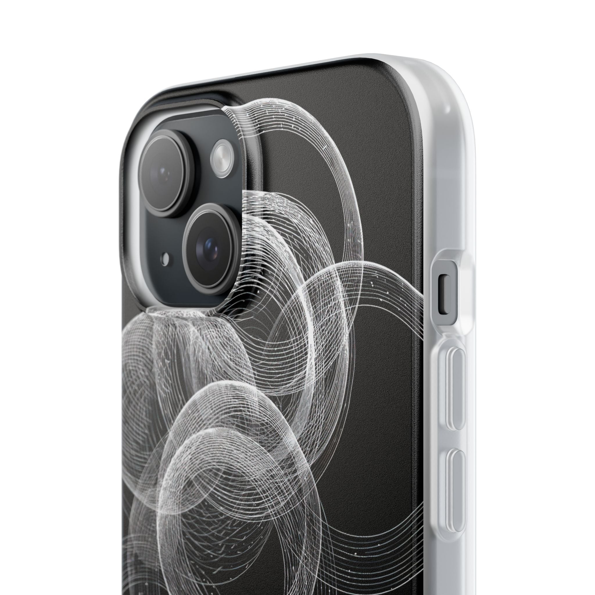 Black Lite Phone Case for iPhone - Kinetic Wireframe Orbit