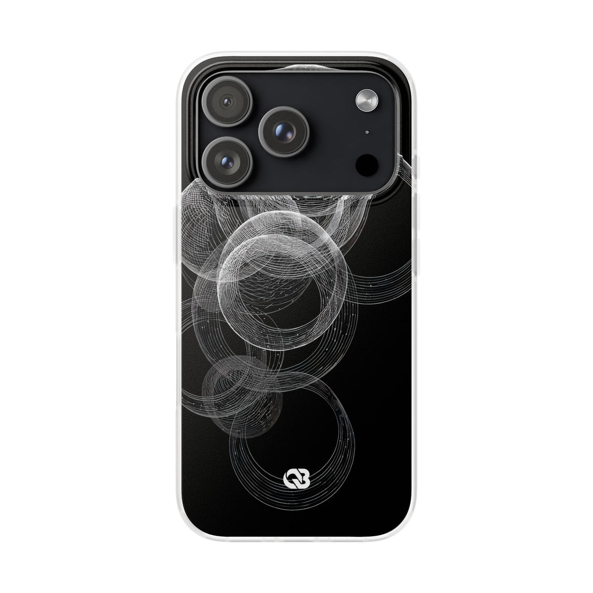 Black Lite Phone Case for iPhone - Kinetic Wireframe Orbit