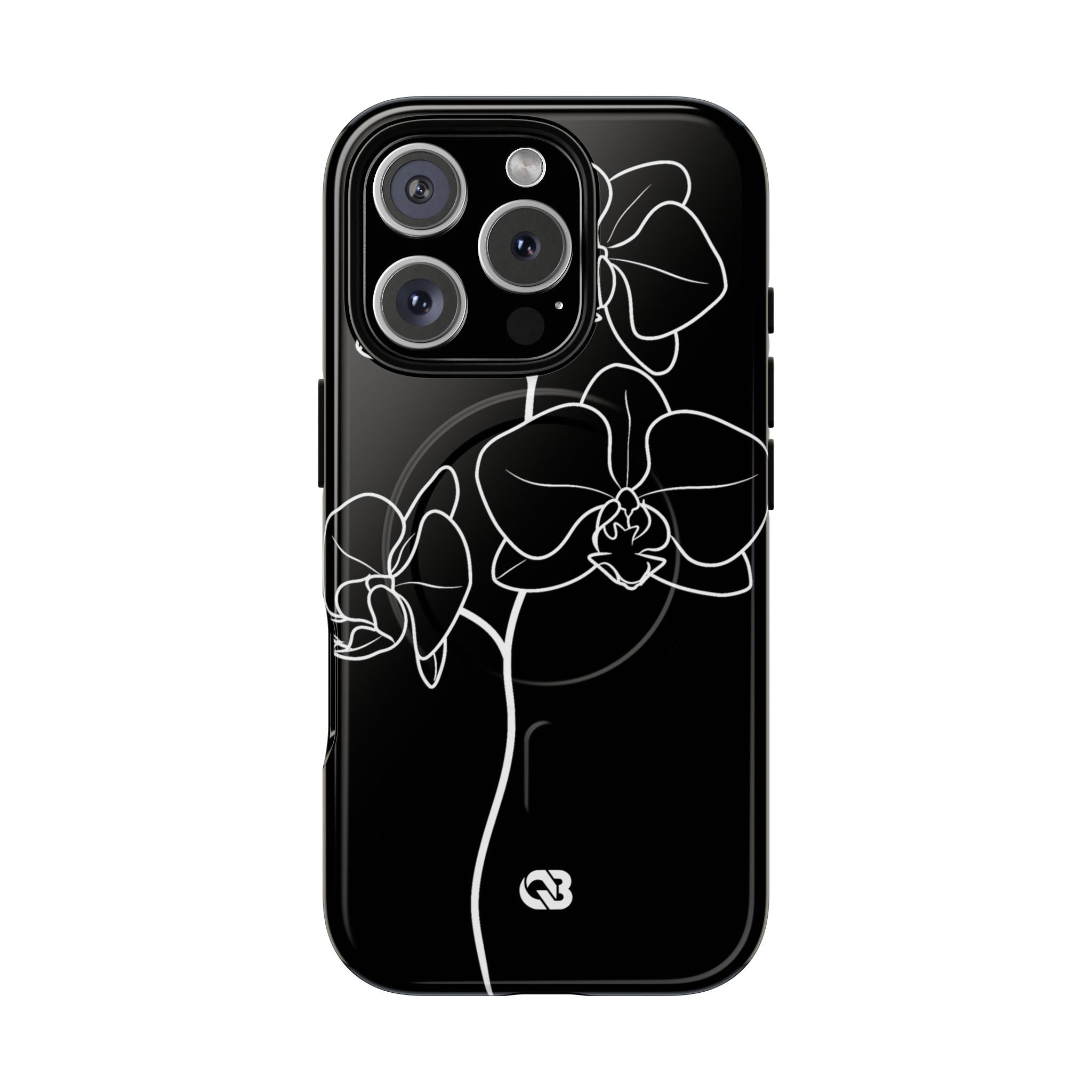 Black Tough 2.0 Magsafe Phone Case for iPhone - Noir Alabaster Orchid
