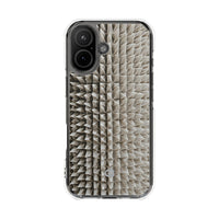 Beige Impact MagSafe Phone Case for iPhone - Bone Spiked Grid