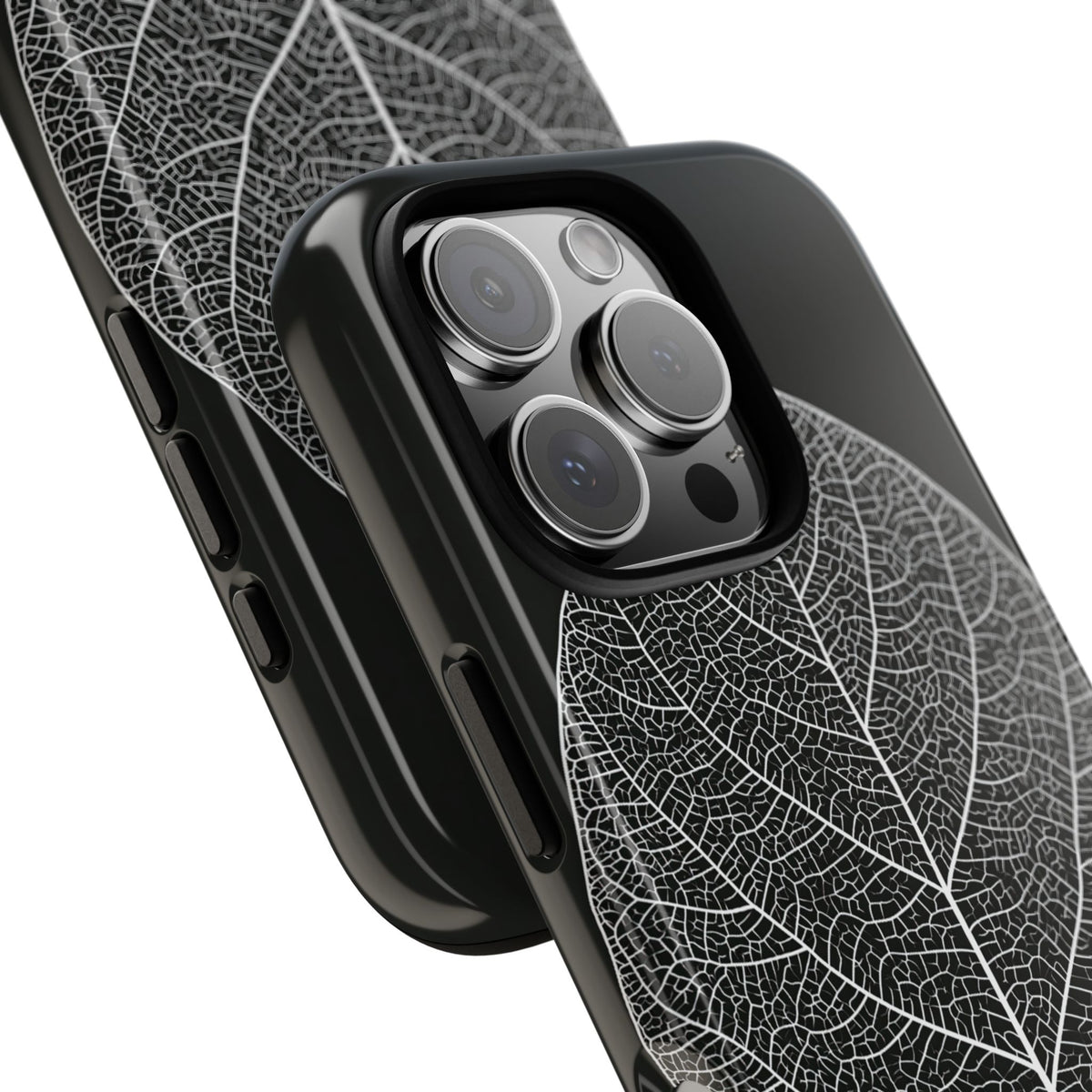 Monochrome Leaf Skeleton · Tough Phone Case for iPhone · Black