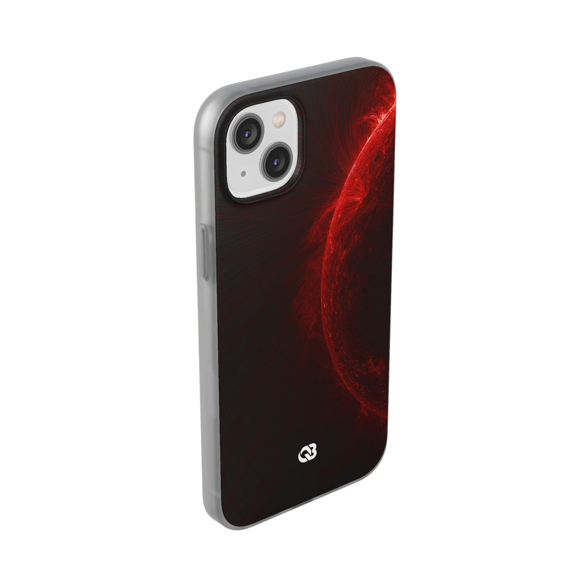 Red Lite Phone Case for iPhone - Solar Crimson Flare