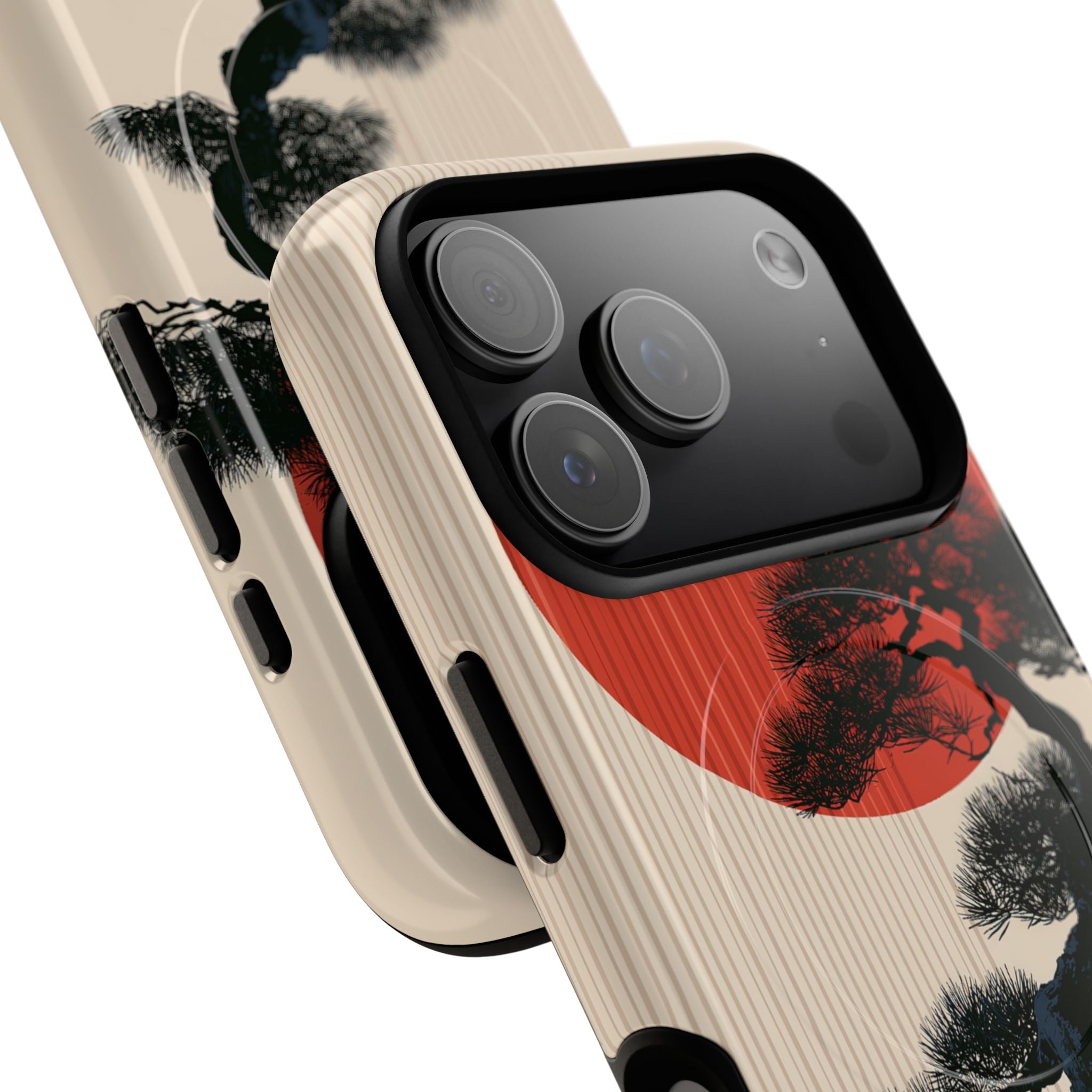 Beige Tough 2.0 Magsafe Phone Case for iPhone - Kyoto Crimson Pine