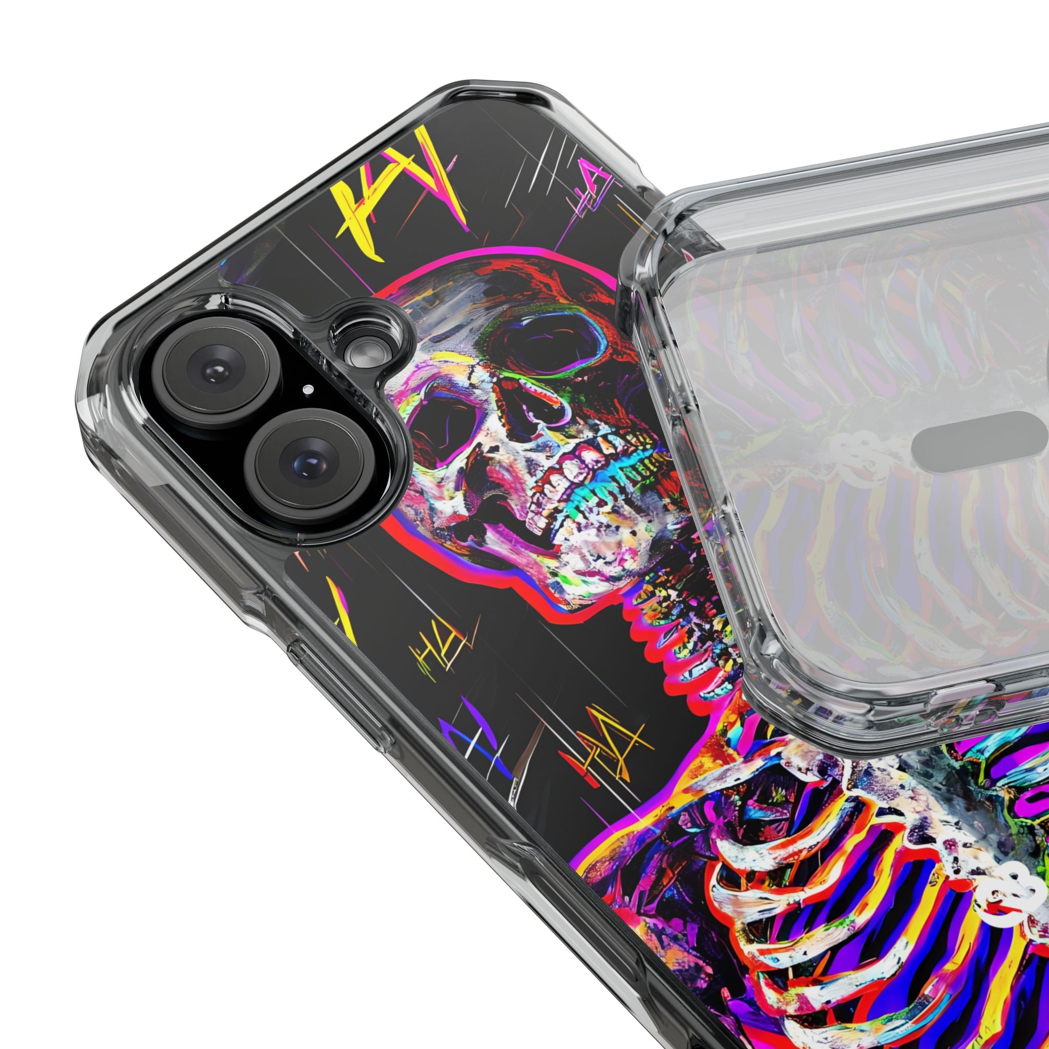 Neon Glitch Skeleton · Impact Handyhülle für iPhone · Magsafe
