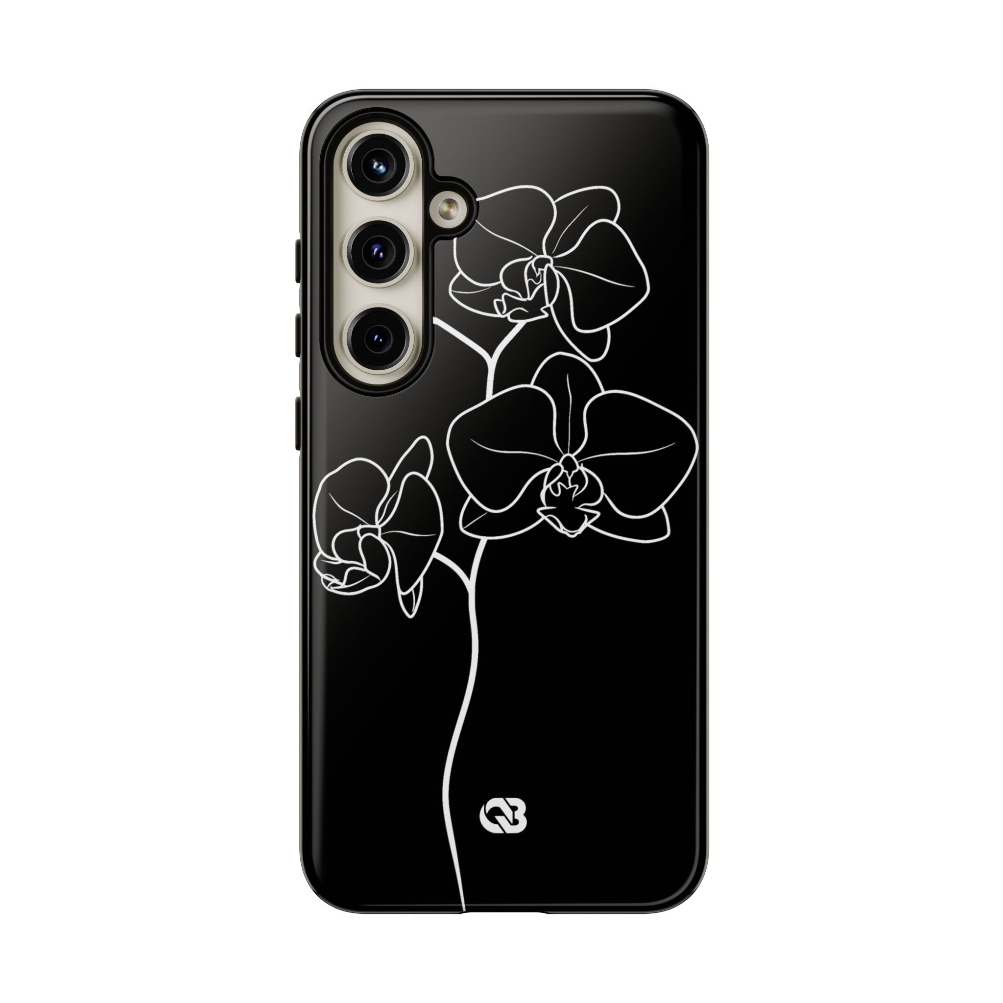 Black Tough Phone Case for Samsung - Noir Alabaster Orchid